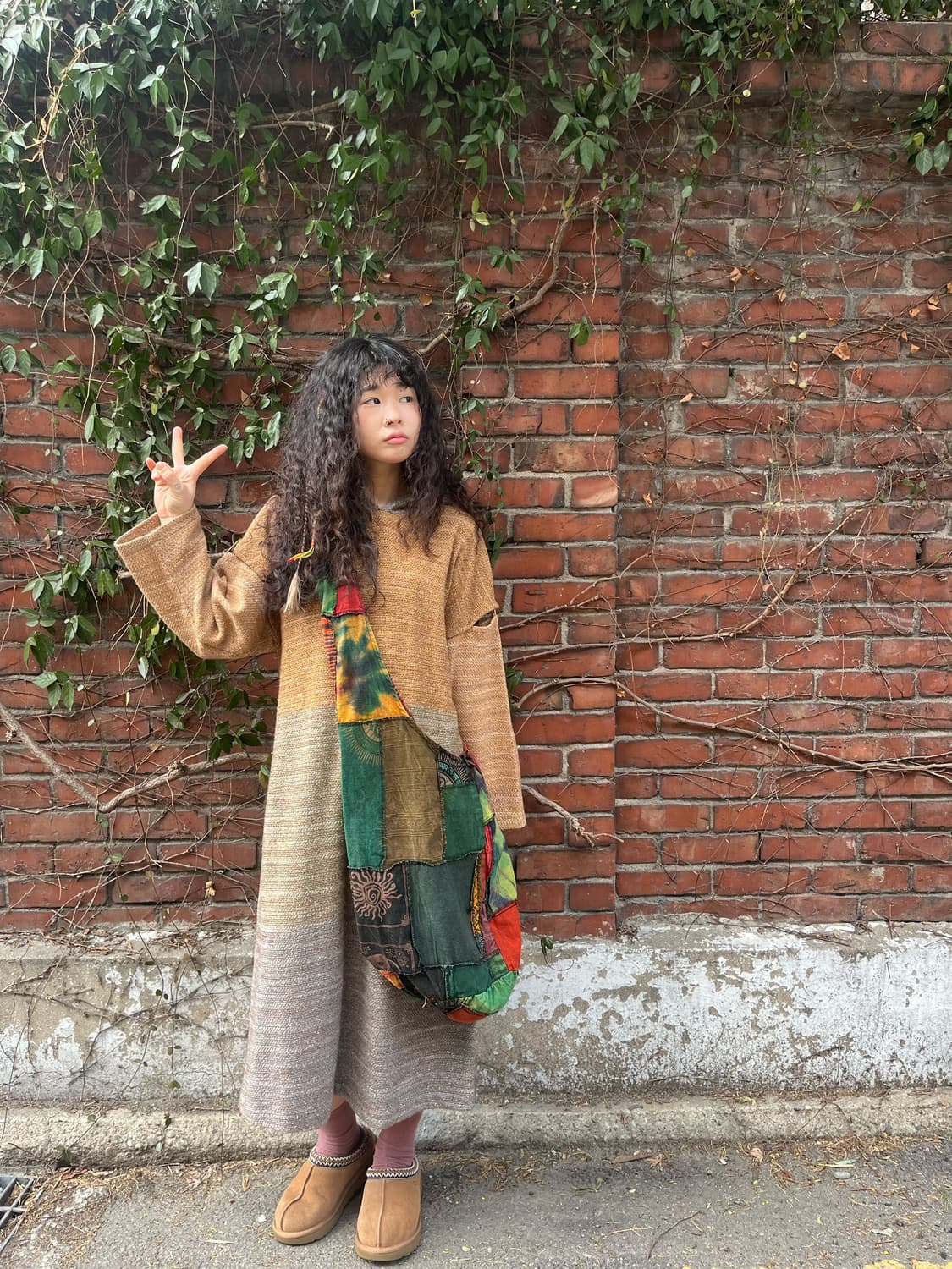 히피 에스닉 패치워크 크로스 백 상품이미지1