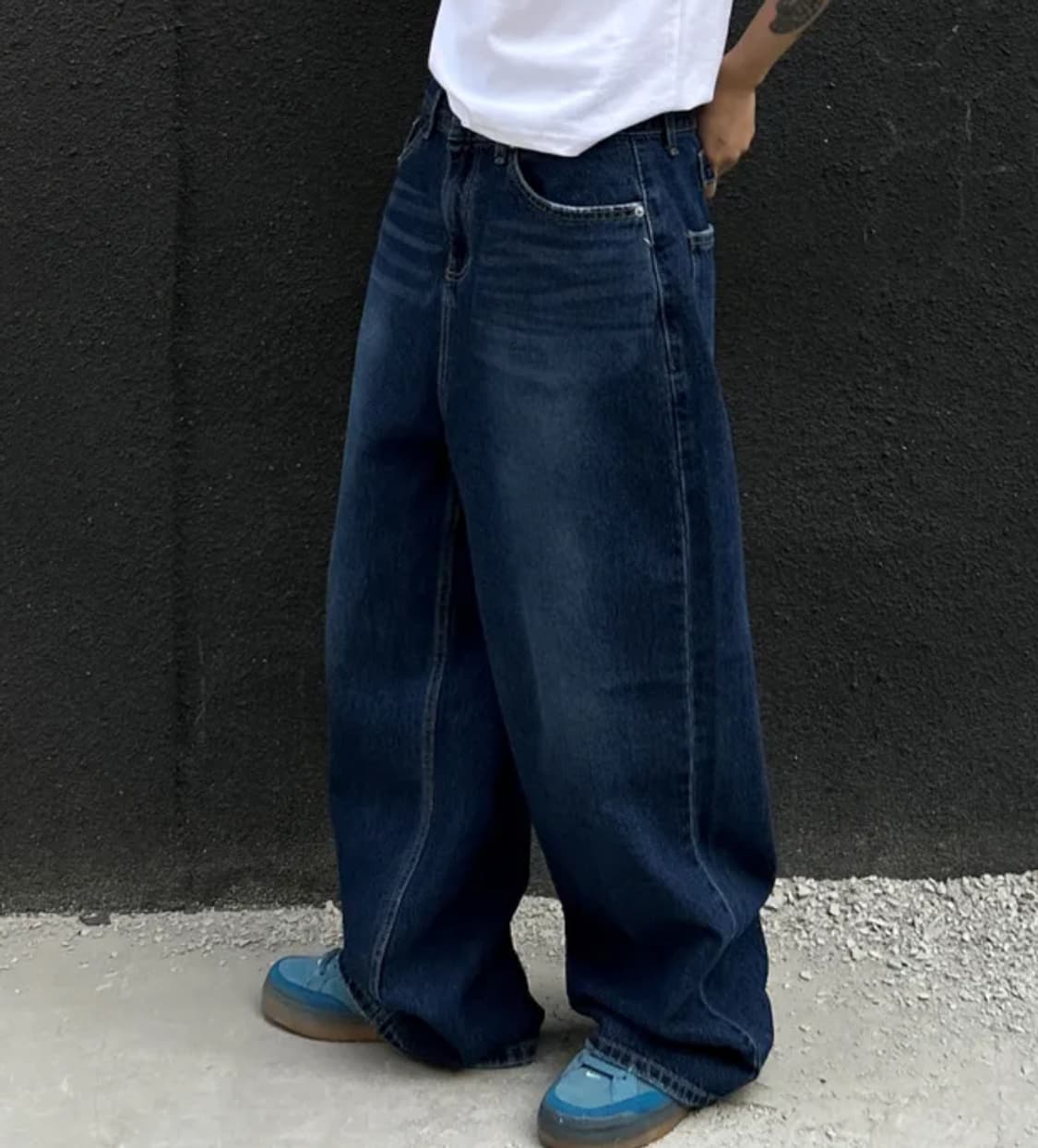 버튼 와이드 데님팬츠 상품이미지2