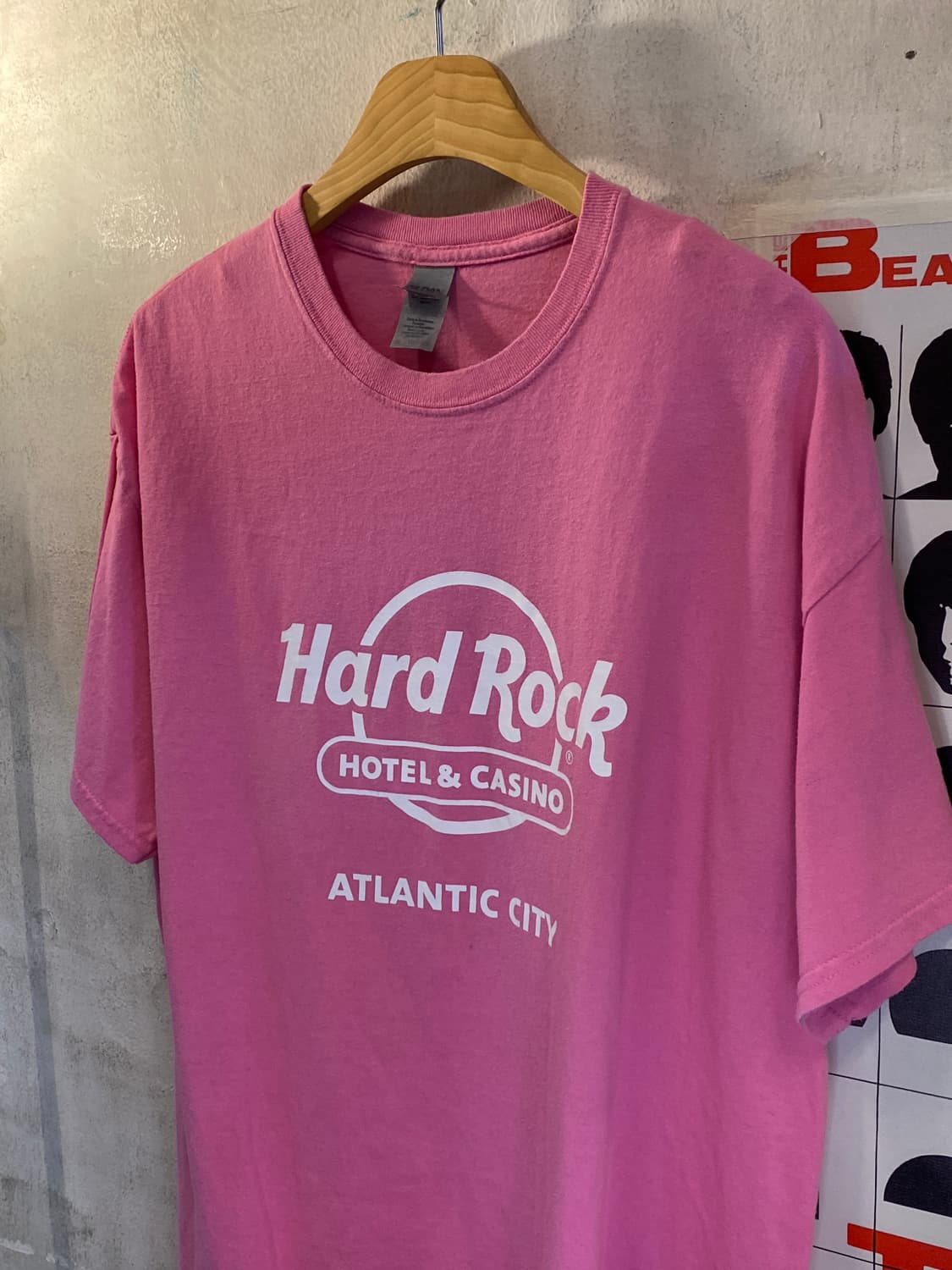 하드락 핑크 프린트 반팔티셔츠 XL 상품이미지1