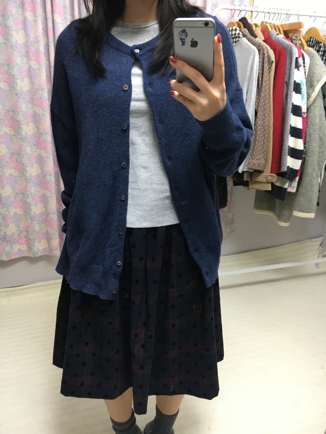 네이비 울 가디건 상품이미지2