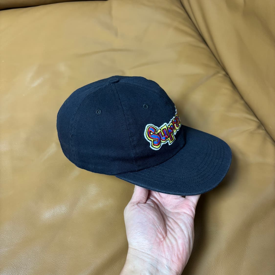 Supreme 슈프림 곤즈 블랙 6패널 볼캡 모자 Washed Black 상품이미지3
