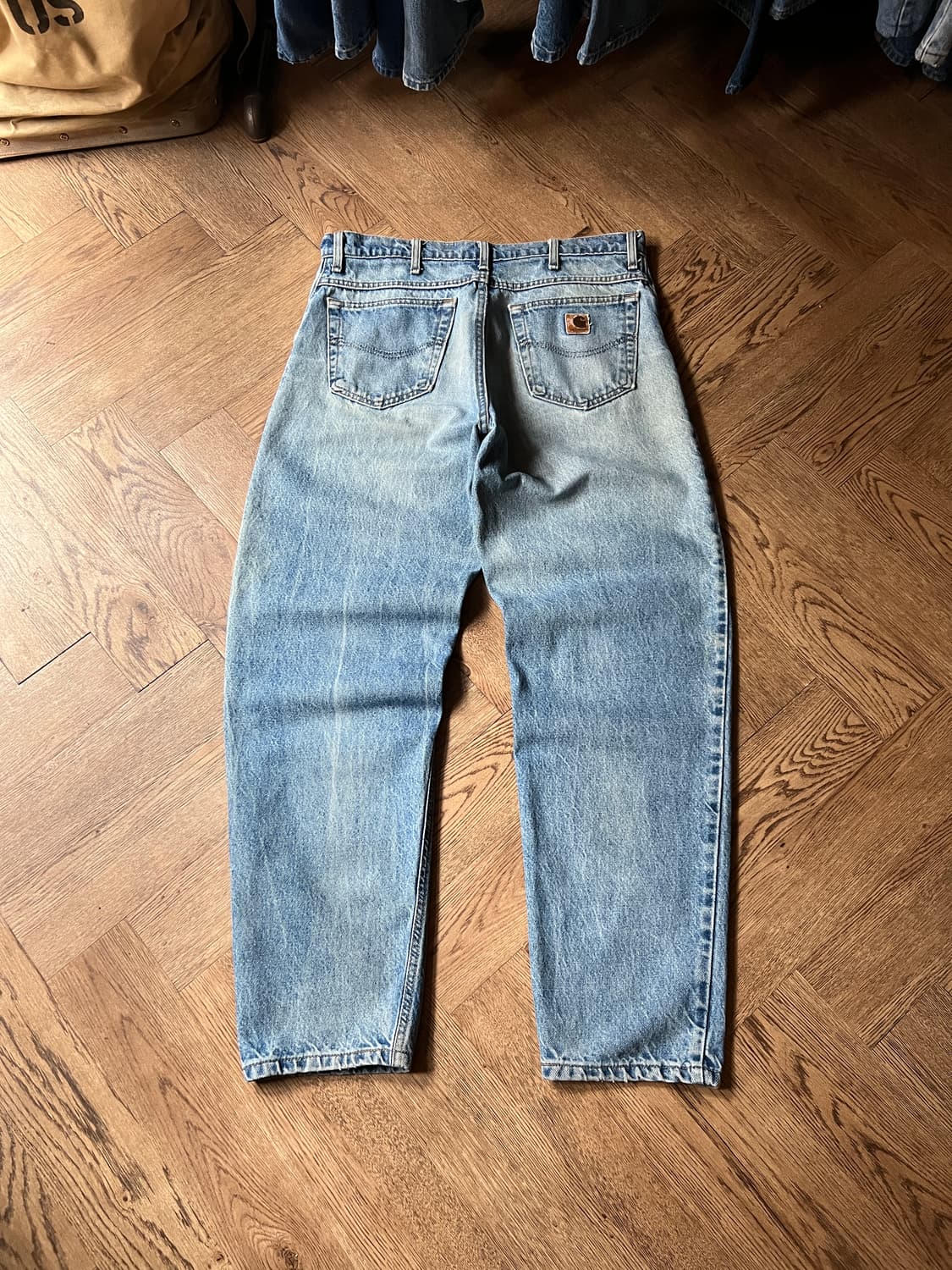 [36]90's 칼하트 Made in USA 빈티지 워싱 워크 데님 팬츠 상품이미지2