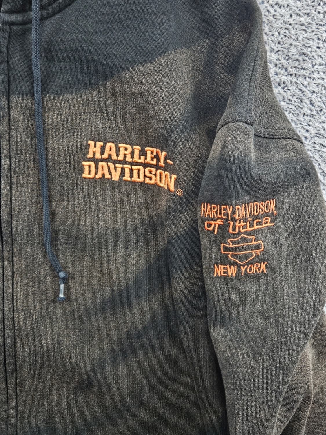 할리데이비슨 다잉워시드 커스텀 스웻 후드집업 (2XL추정) / 11456 상품이미지7