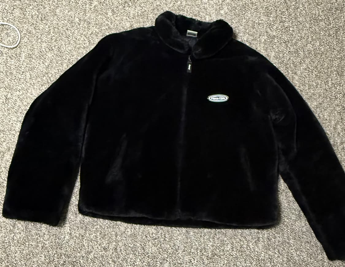 팬시클럽 퍼자켓 카라자켓 겨울 아우터 여자 블랙 플리스 상품이미지1