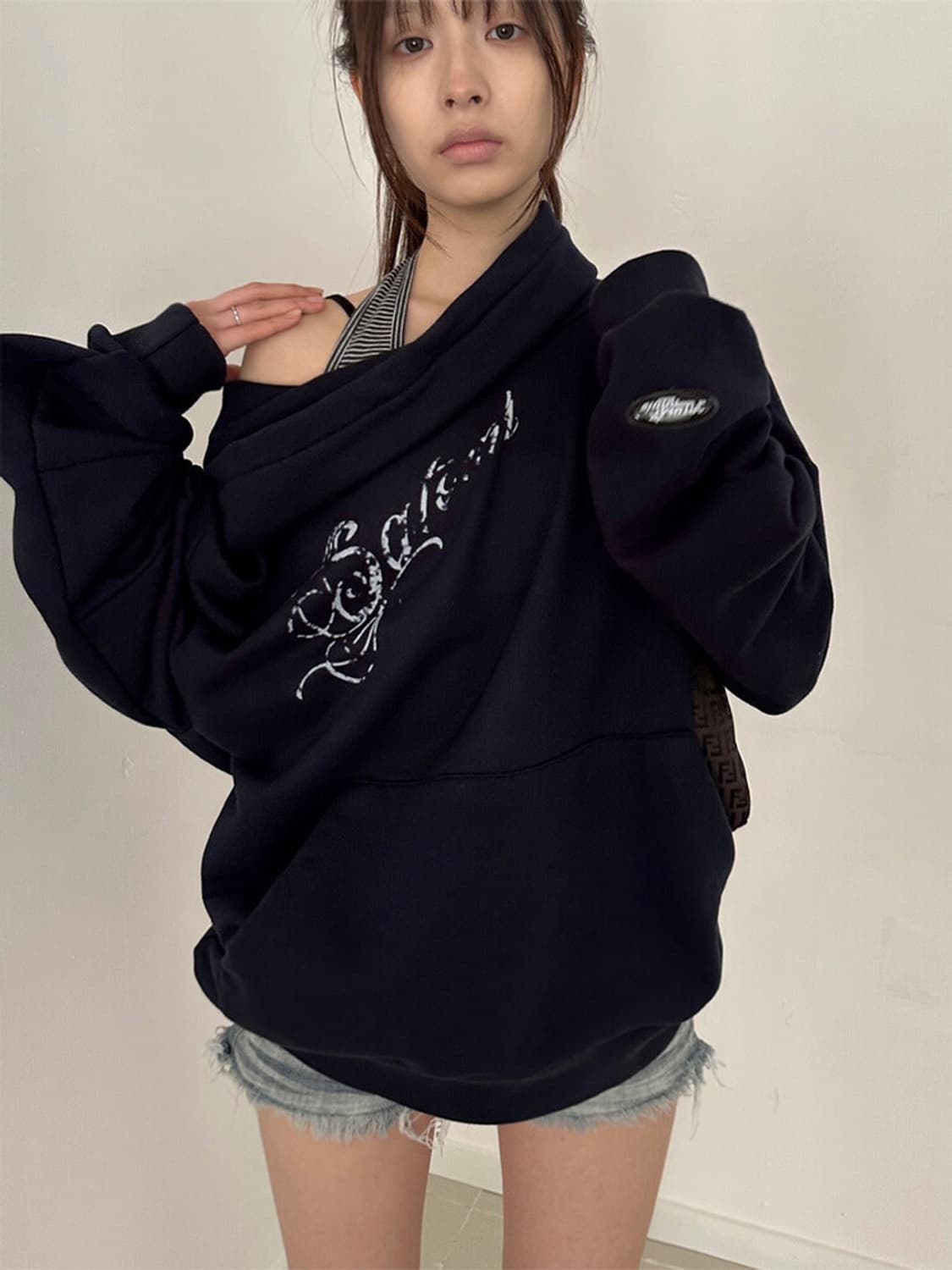 사토미라디오 Drape hoodie(n) 상품이미지1