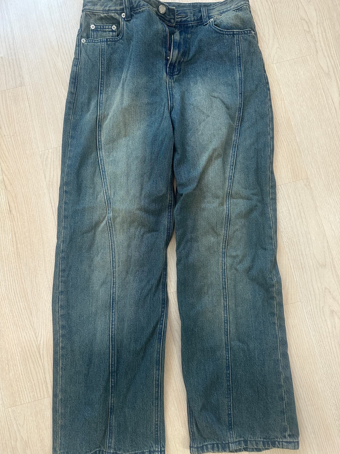 아워데이즈 커브드 와이드 데님 팬츠 L 상품이미지4