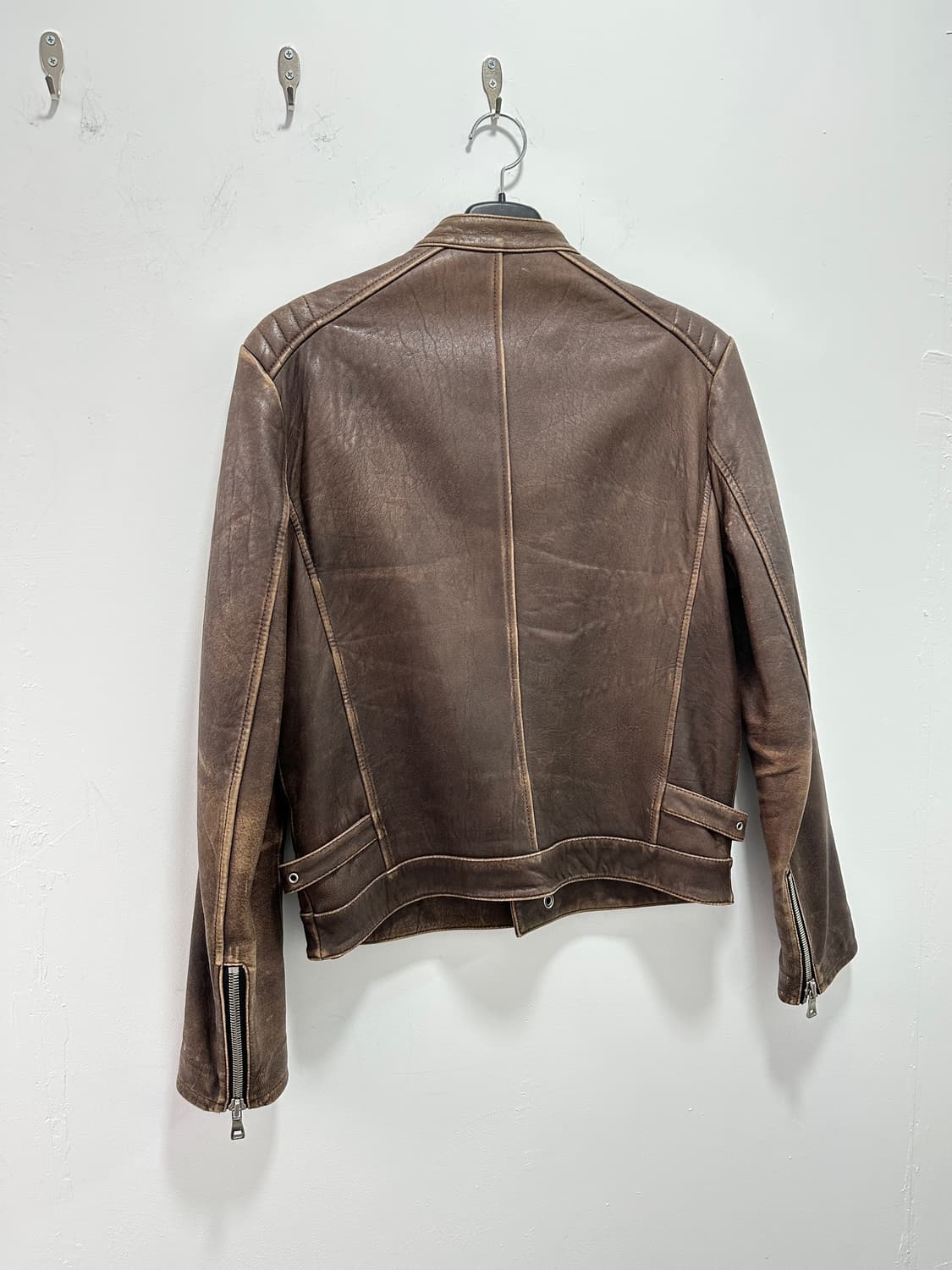 ITALY leather sheepskin motor jacket 상품이미지9