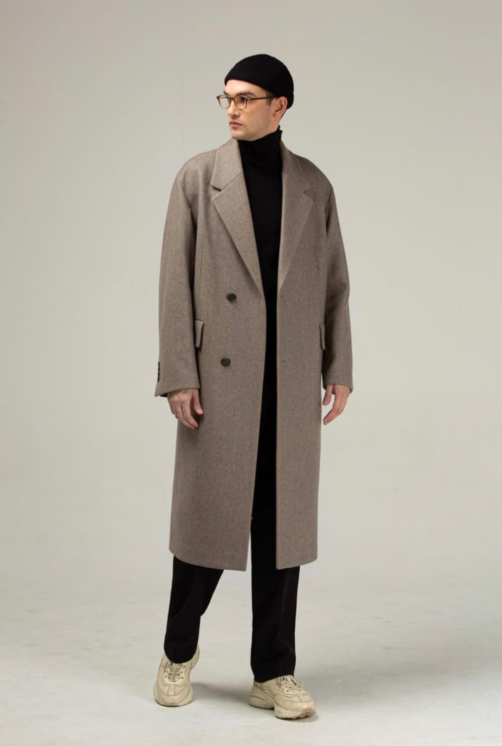 하우트옴므 오트밀 캐시미어 2버튼 싱글코트 M사이즈 상품이미지6