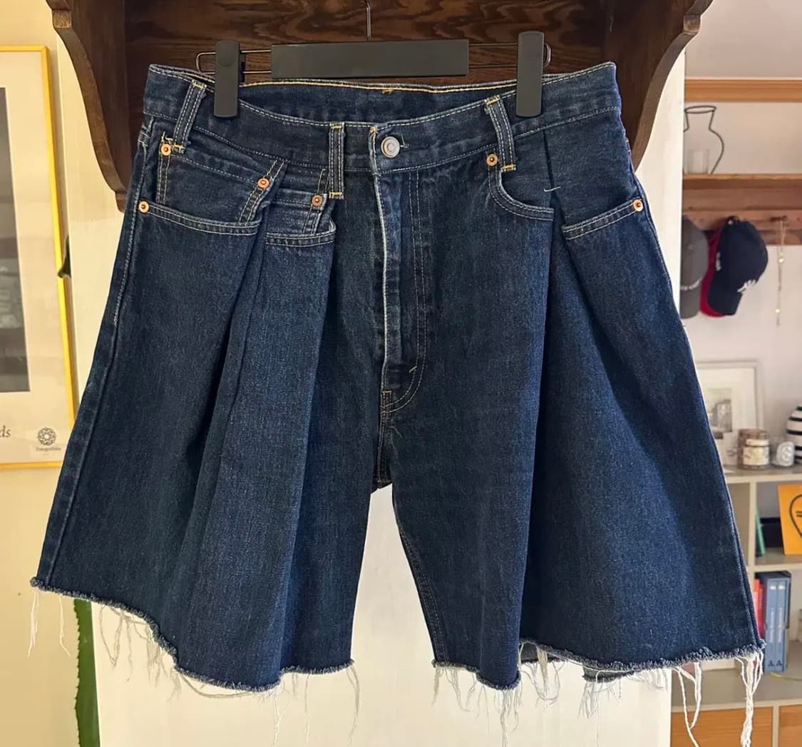 (새상품) 77circa 25S/S 턱 데님 반바지 (34) 상품이미지1