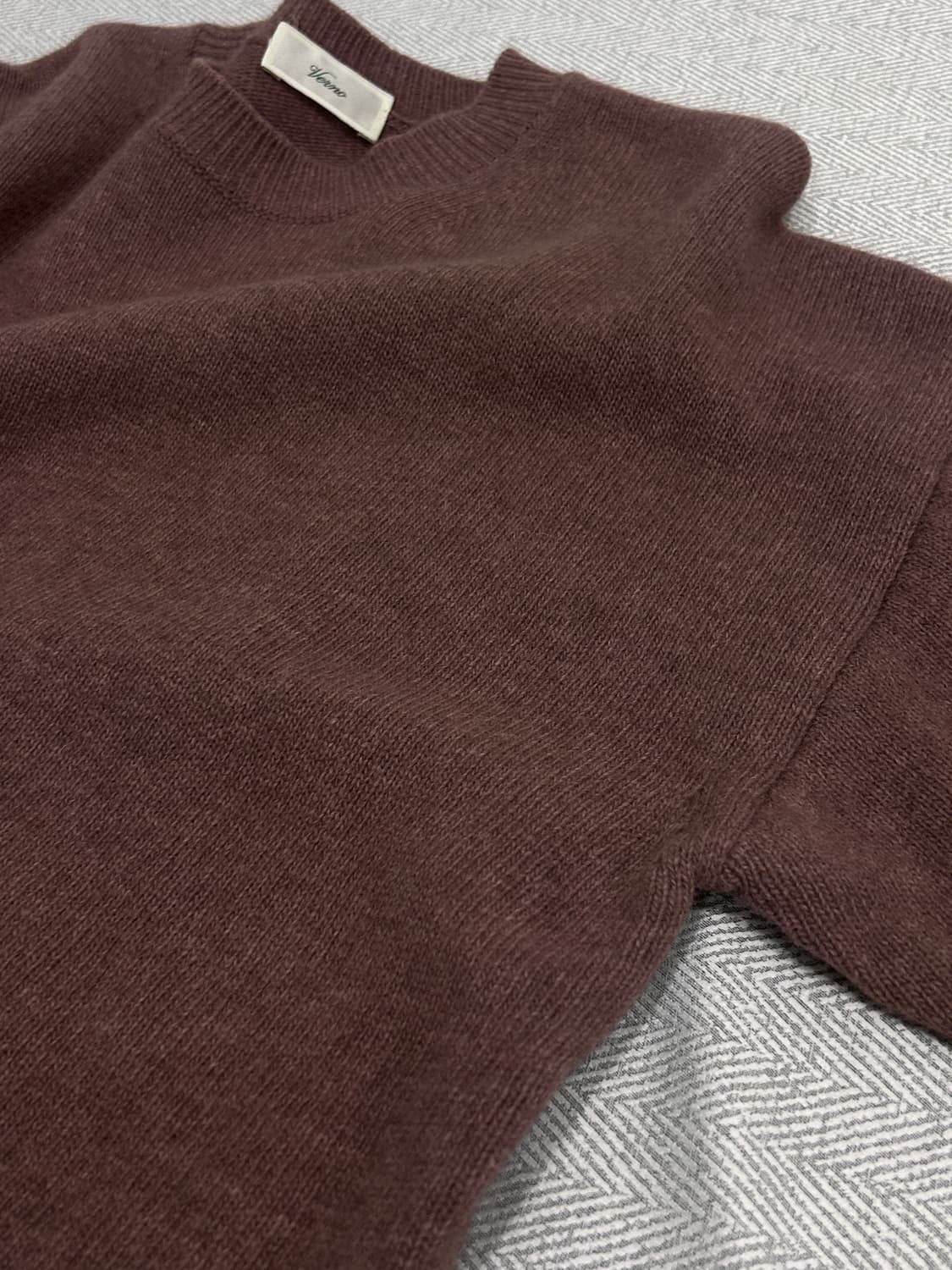 베르노 Verno 폭스 울 라운드 니트 남성 L 상품이미지9