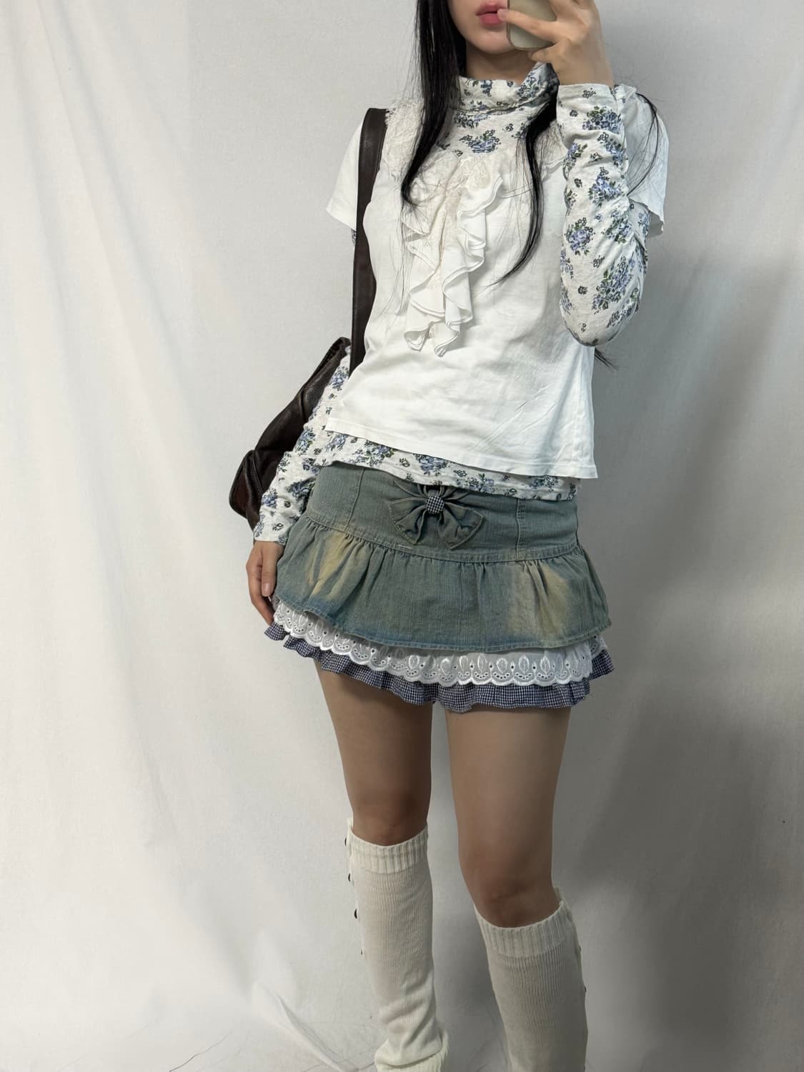 레이스 트리밍 걸리시 레이어드 3pcs SET 상품이미지2