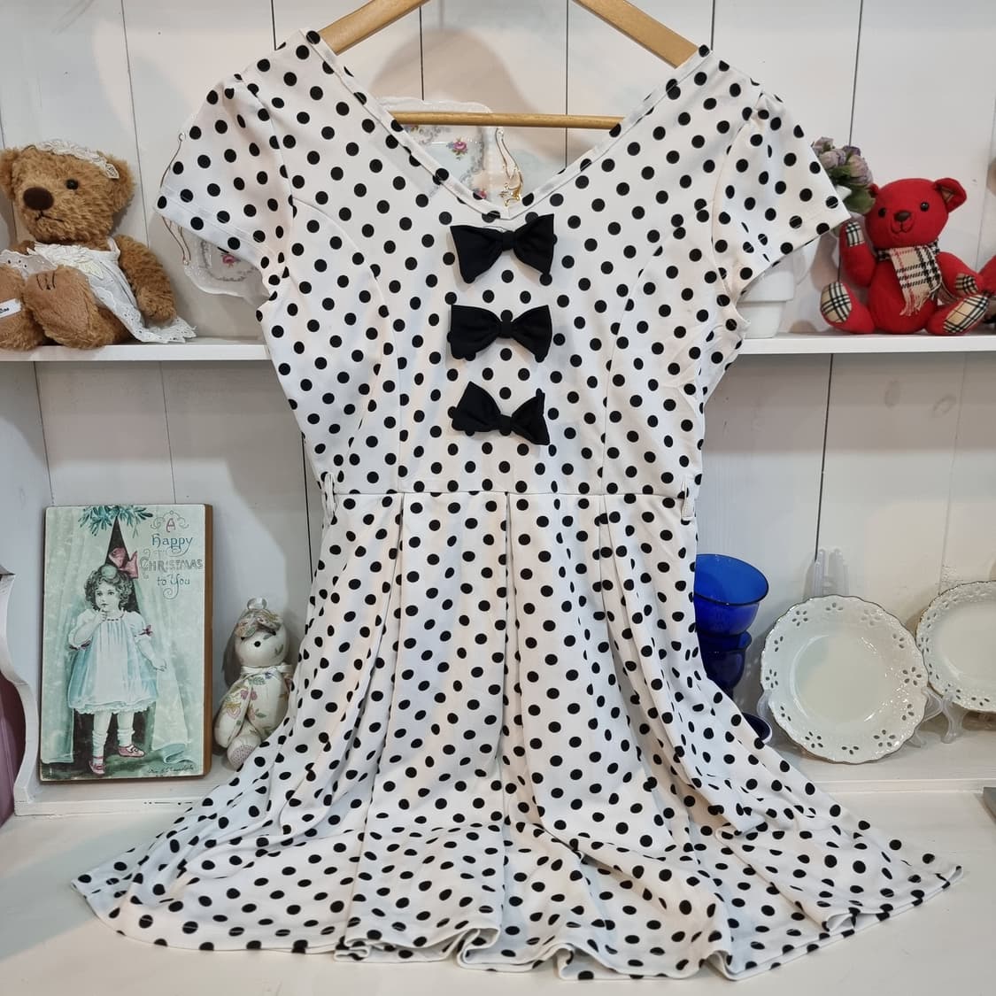 세실 맥비(CECIL McBEE) 도트 리본 플레어 미니 원피스 상품이미지2