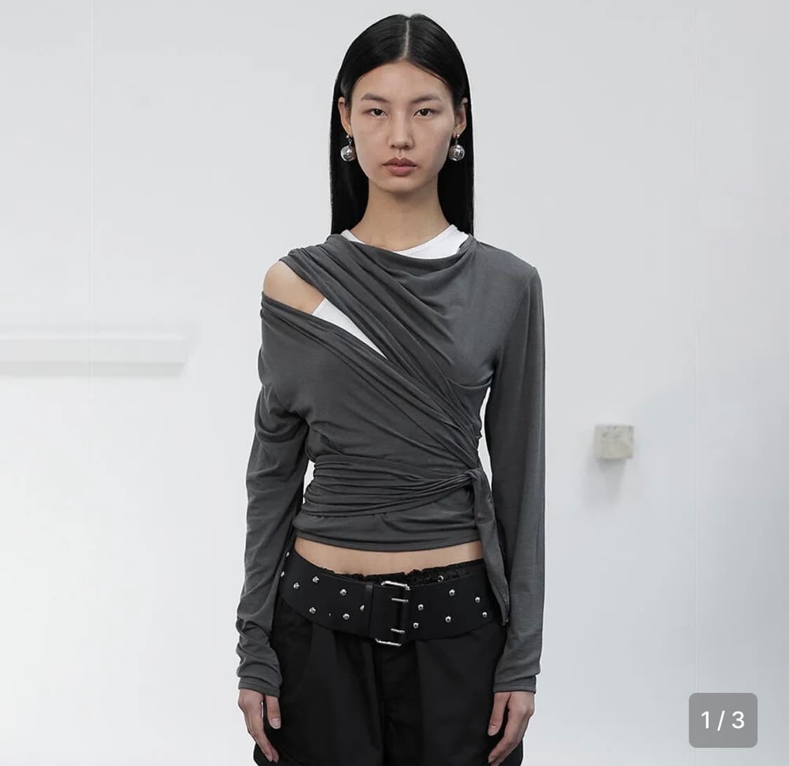 세릭 COVER BIND OPEN CARDIGAN / CHARCOAL 상품이미지3