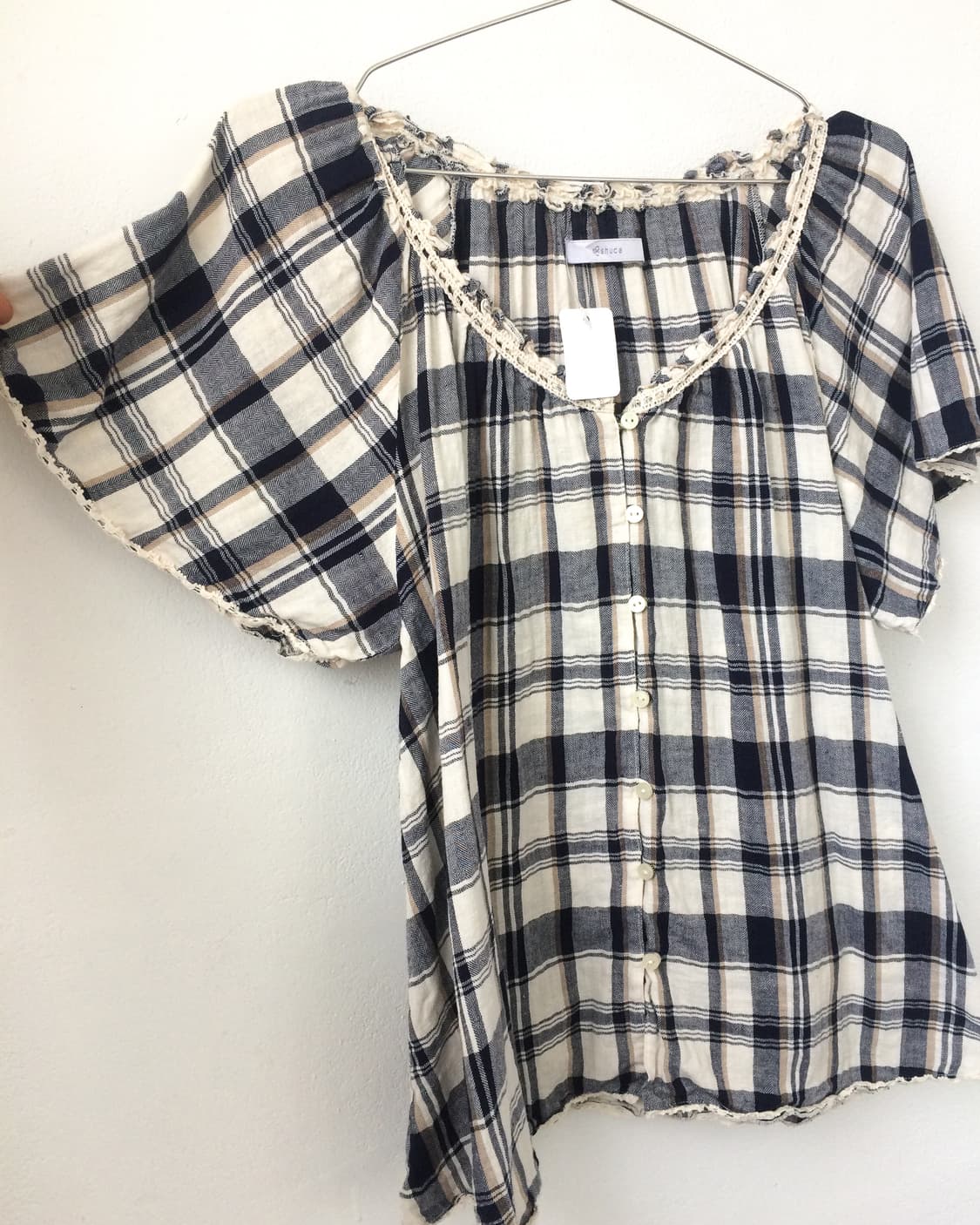 Check pattern blouse 상품이미지4