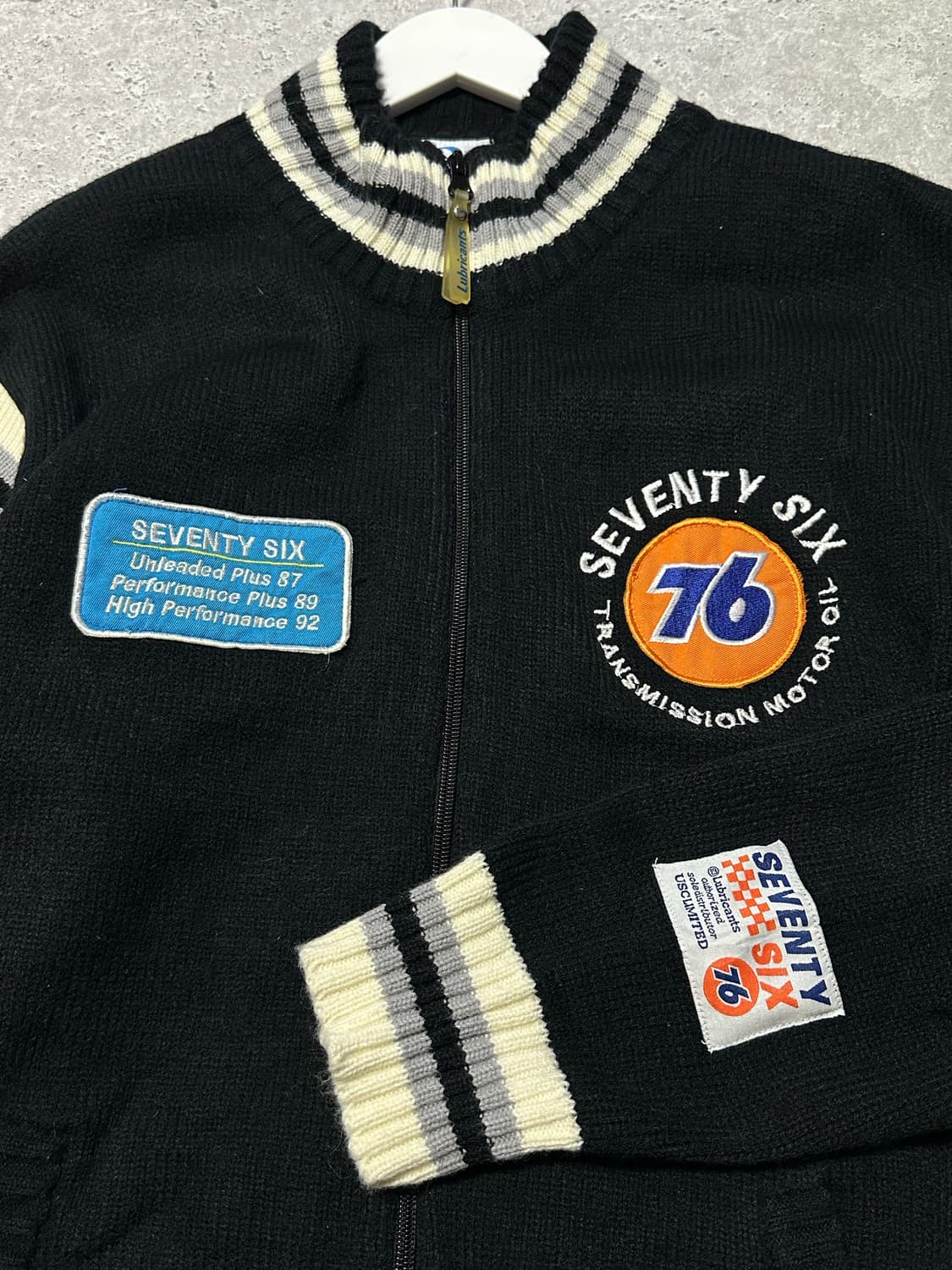 빈티지 SEVENTY SIX 빅로고 니트집업 상품이미지4