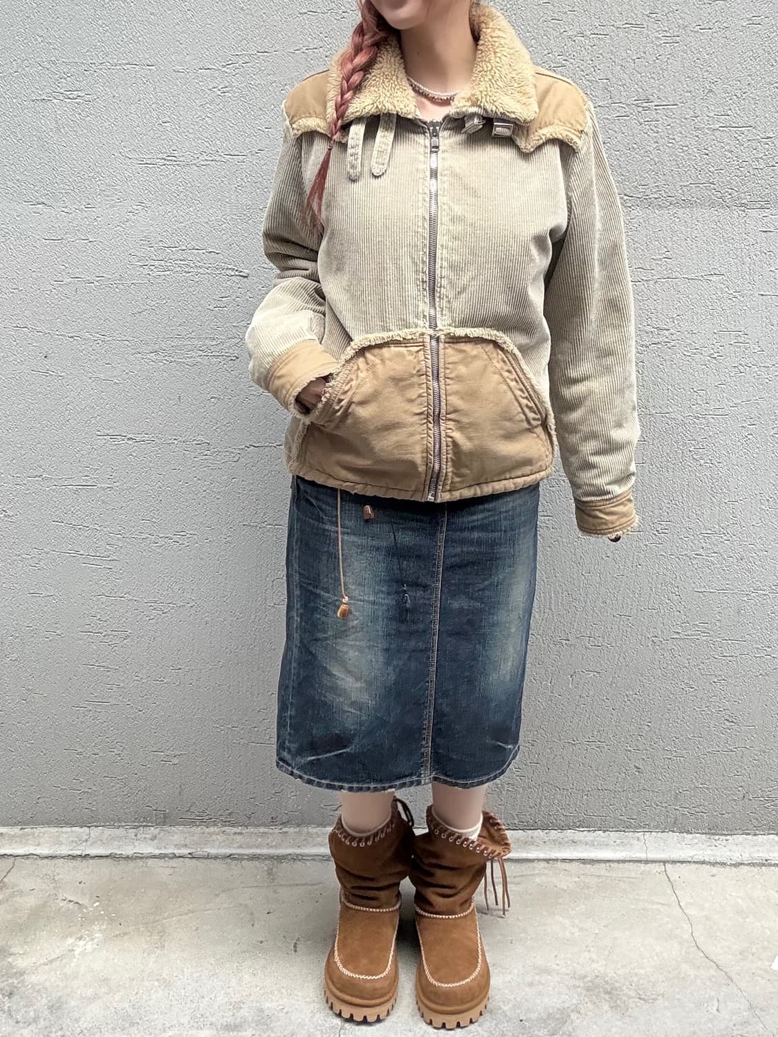 디젤 코듀로이 베이지 무스탕 상품이미지3