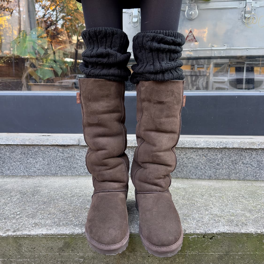 Celtic & Co 스웨이드 시어링 니하이 어그 부츠 상품이미지9