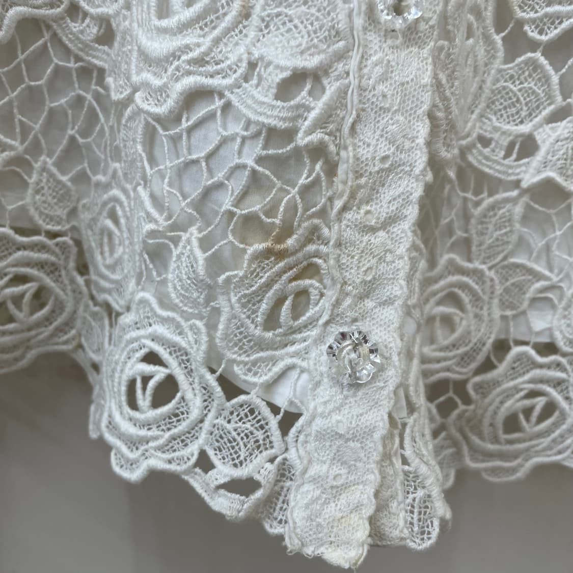 페어리 엔젤 아이보리 플라워 자수 시스루 레이스 가디건 상품이미지7