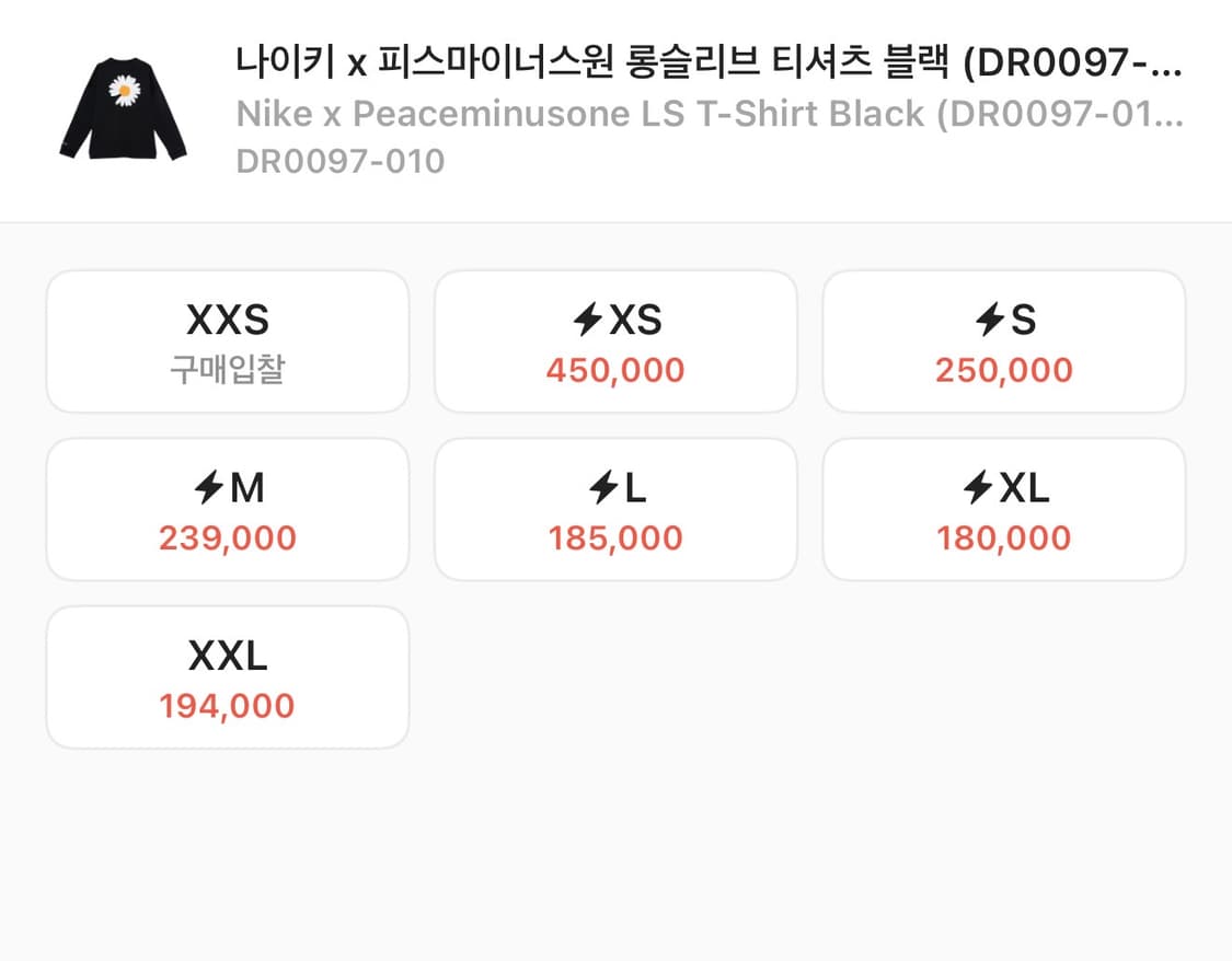 나이키 x 피스마이너스원 롱슬리브 티셔츠 블랙 S 상품이미지3