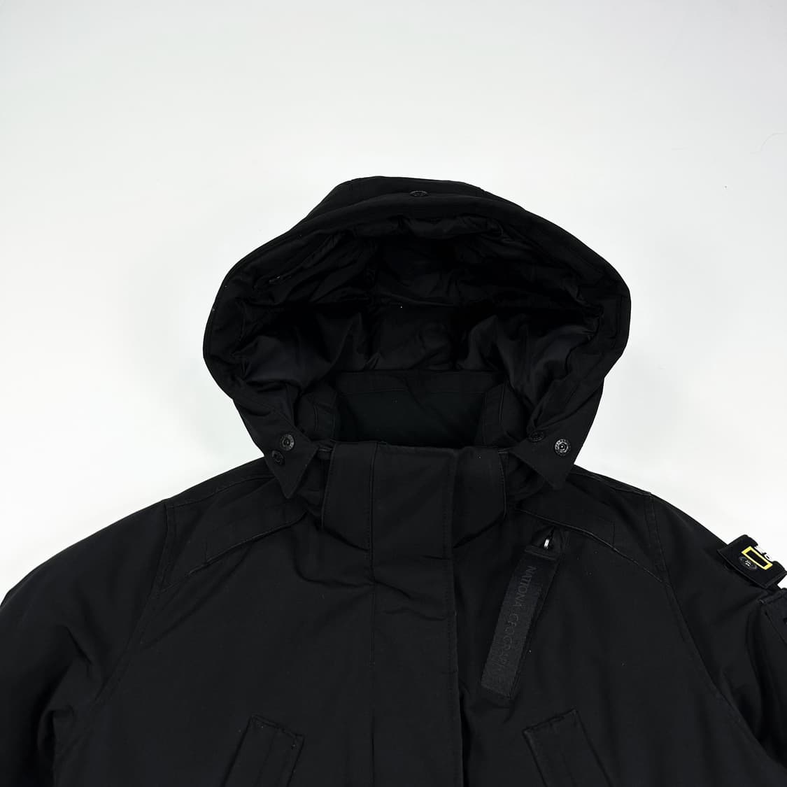 내셔널지오그래픽 와펜 블랙 숏패딩 점퍼 (S) 상품이미지1