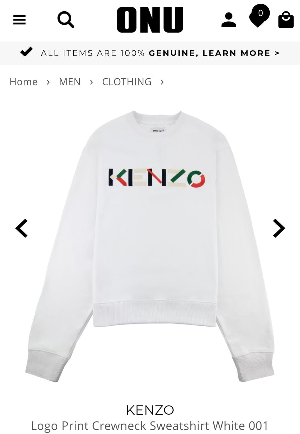 (해외발매) 겐조 20FW 레터링 자수로고 크루넥 기모맨투맨 (M) 상품이미지1