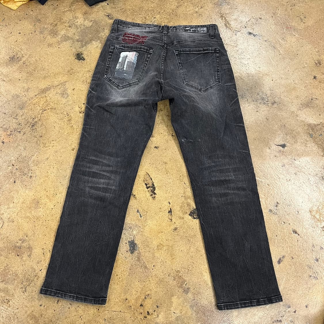 [정품] 후부 블랙 워싱 데님 청바지 b10 상품이미지3