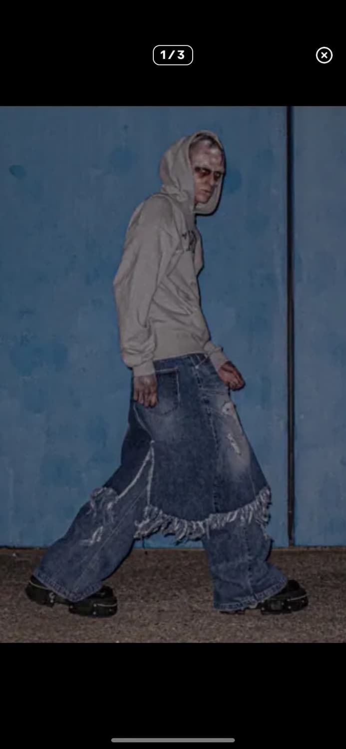 선데이오프클럽 레이어드 스커트 플레어 데님 진 상품이미지1