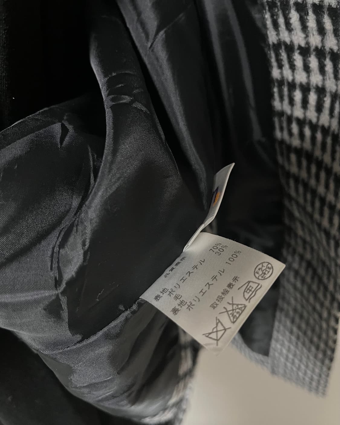 체크 울 혼방 케이프 코트 모리걸 갸루 상품이미지7