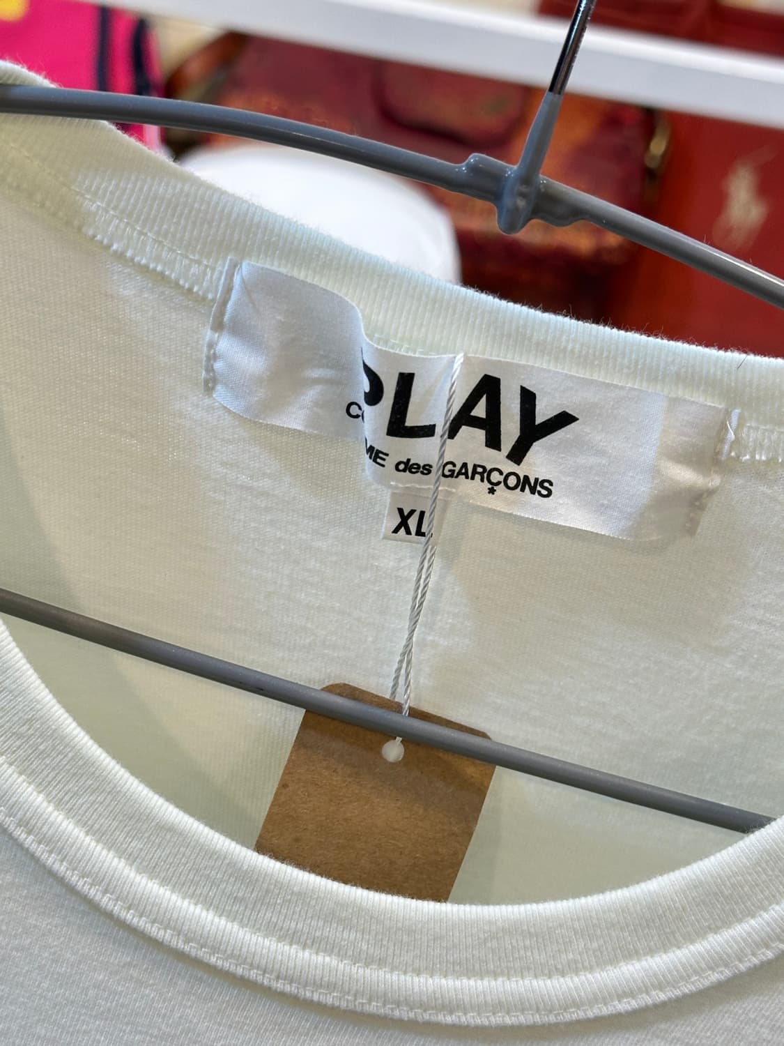 정품 꼼데가르송 화이트 롱슬리브 티셔츠 XL 상품이미지3