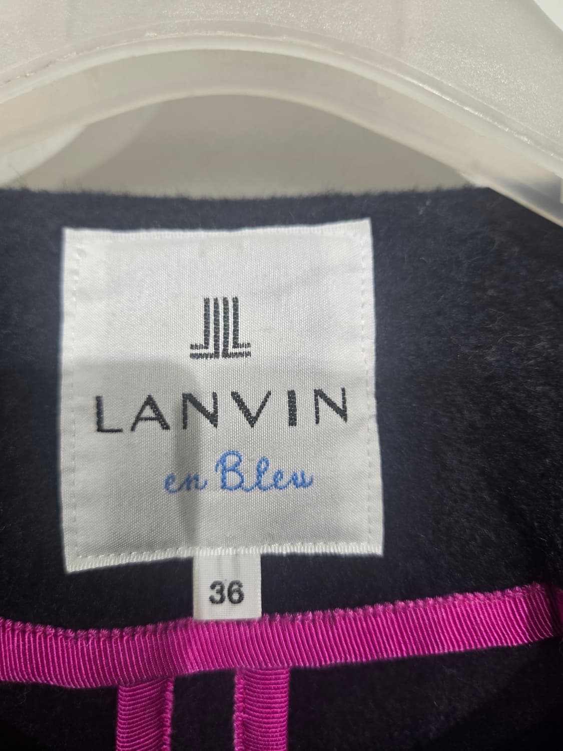 랑방 줄무늬 모직 코트 블랙/회색 상품이미지5