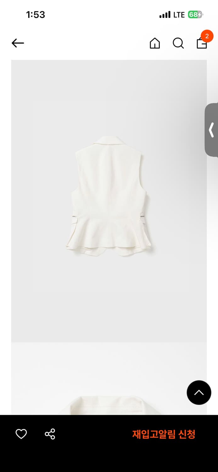 버뮬라 hourglass pocket vest (white) 상품이미지2