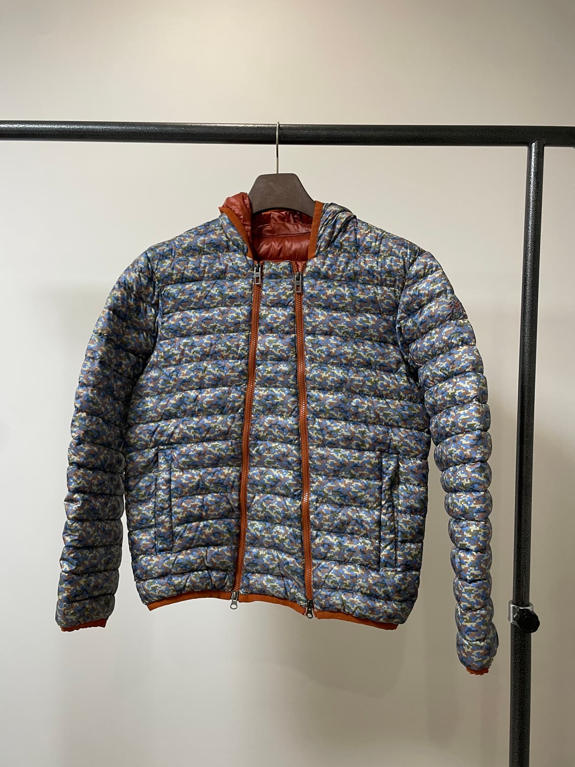 코오롱 멀티지퍼 디지털 카모 후드 패딩 상품이미지1