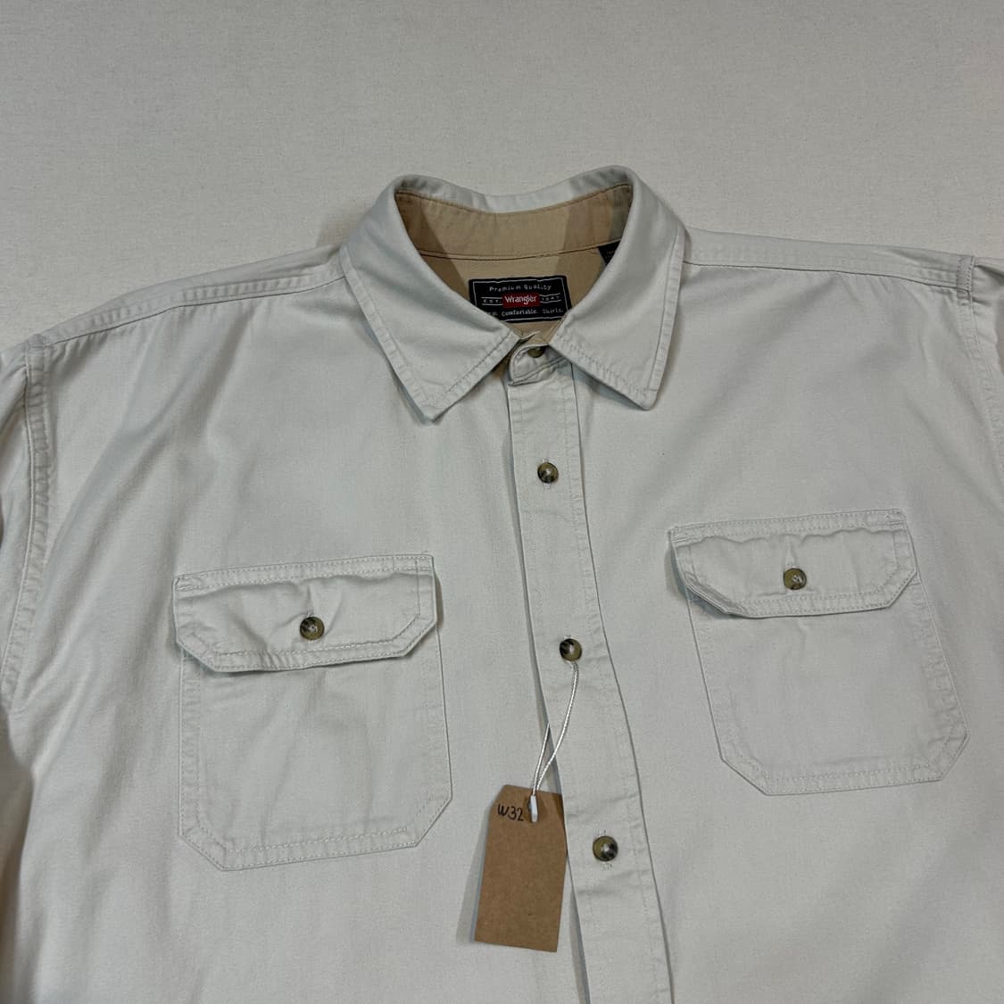 XL) Wrangler 랭글러 투포켓 워크웨어 코튼 셔츠 크림 W32 상품이미지3