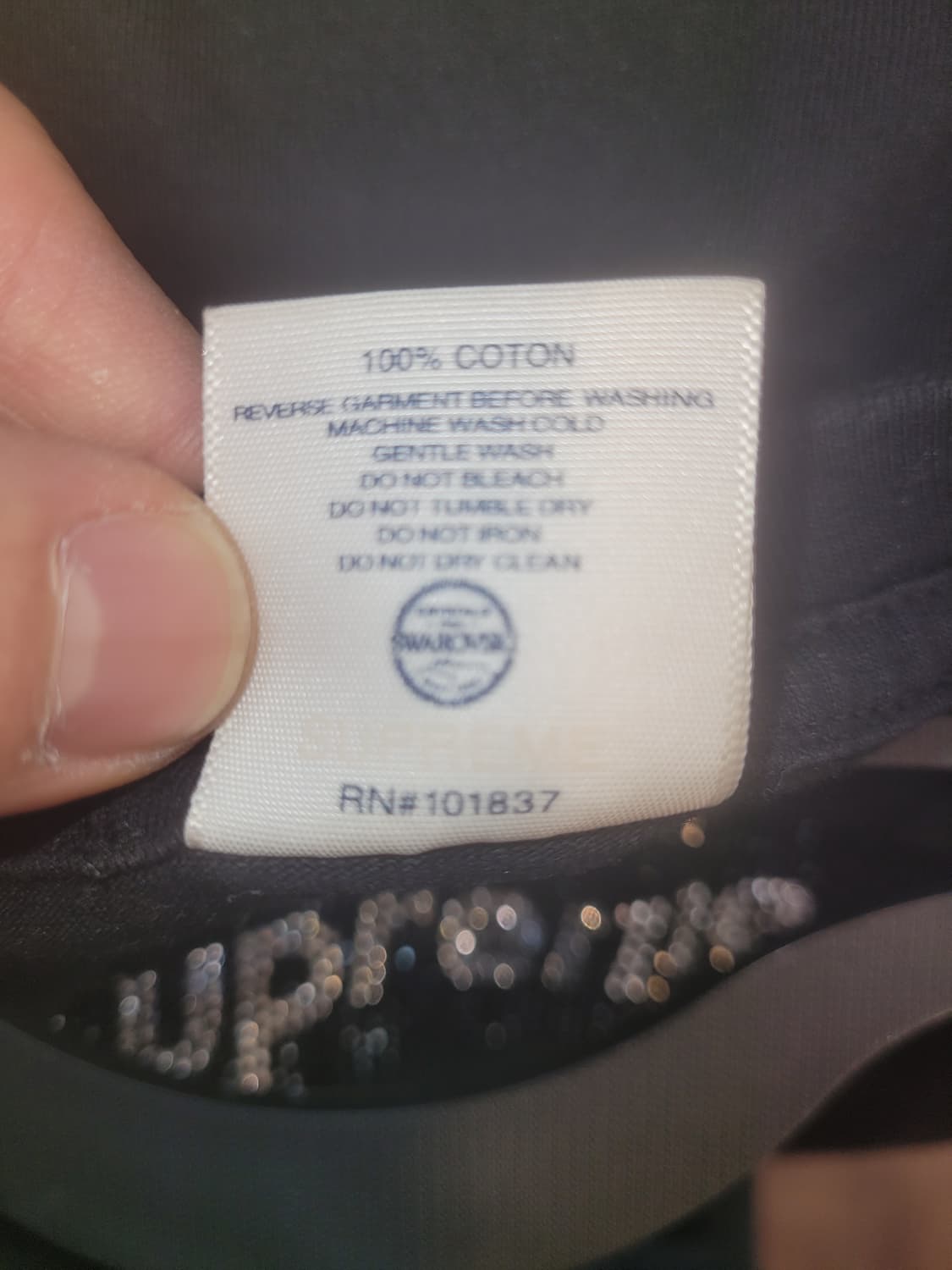 스프림 스와로브스키 박스로고 티셔츠 블랙 상품이미지2