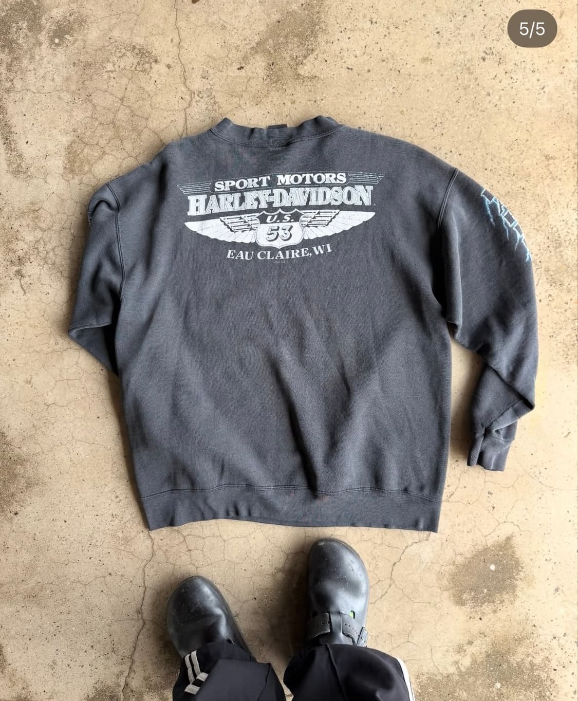 90s harley lightning sweat(4g seller) 상품이미지6