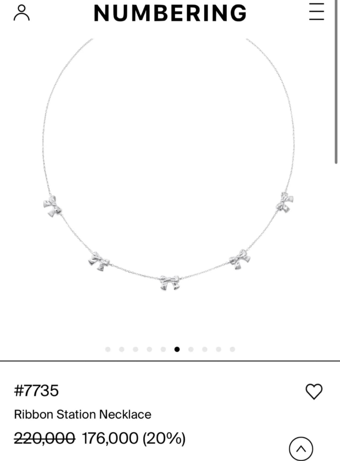 Numbering 넘버링 #7735 리본 스테이션 목걸이 상품이미지1