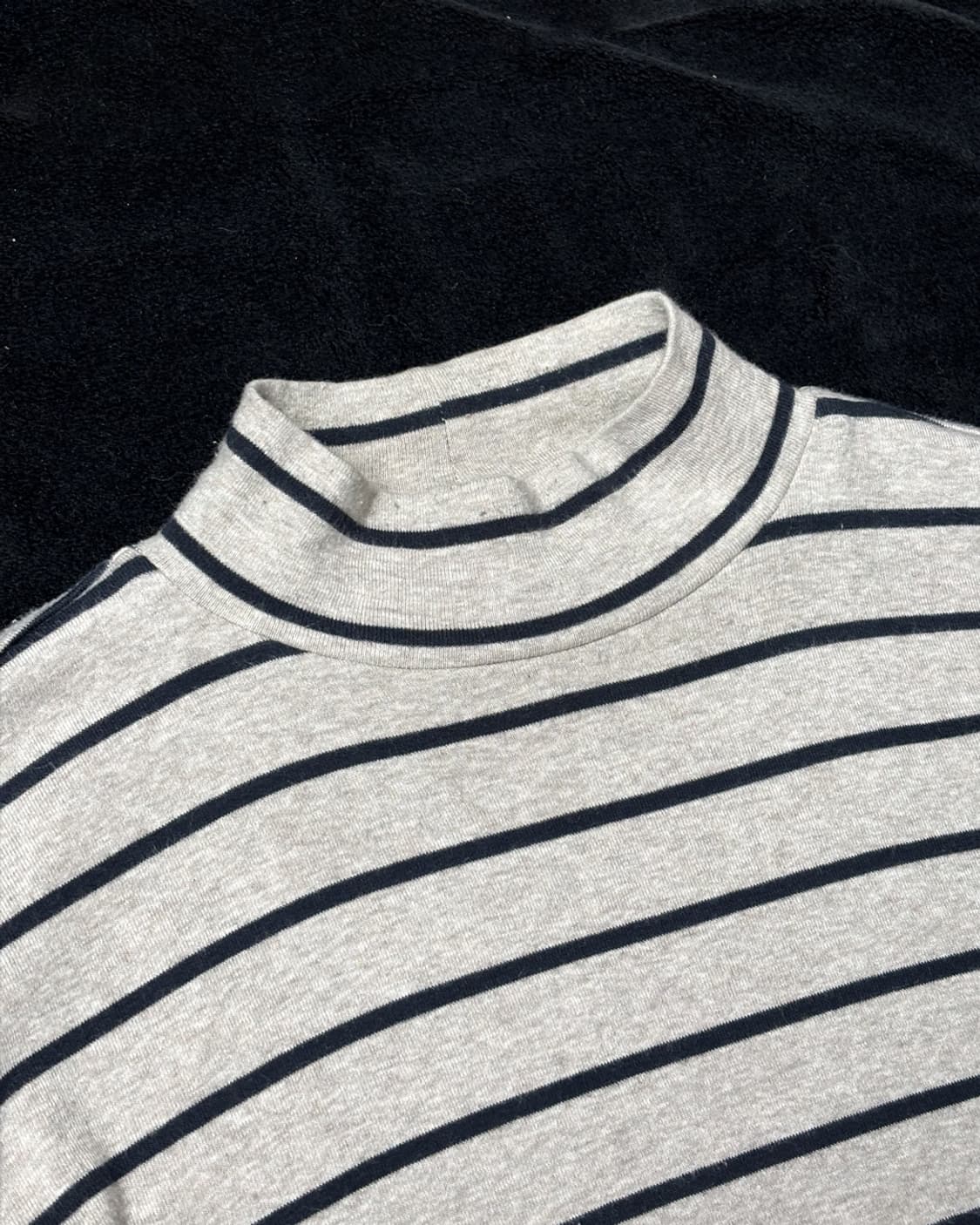 일본빈티지 하프넥 스트라이프 긴팔티 상품이미지2