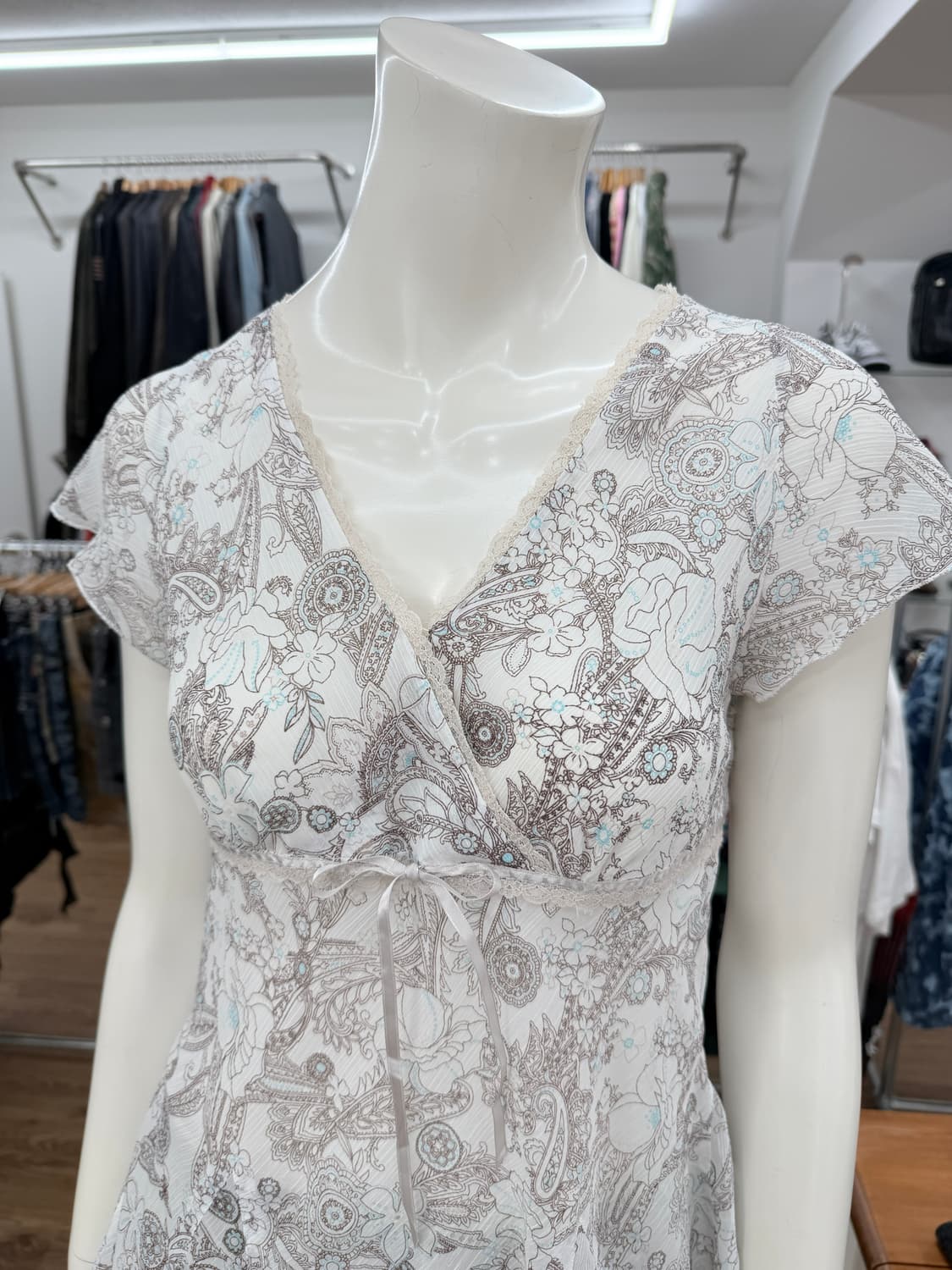 빈티지 레이스 시스루 레이어드 미니 원피스 상품이미지2