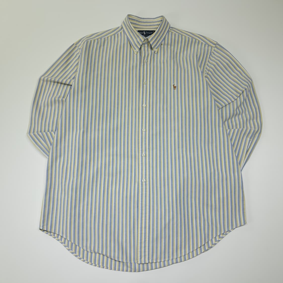 CL617 XL 폴로 90s 프레피 스트라이프 버튼다운 블루 셔츠 남방 상품이미지1