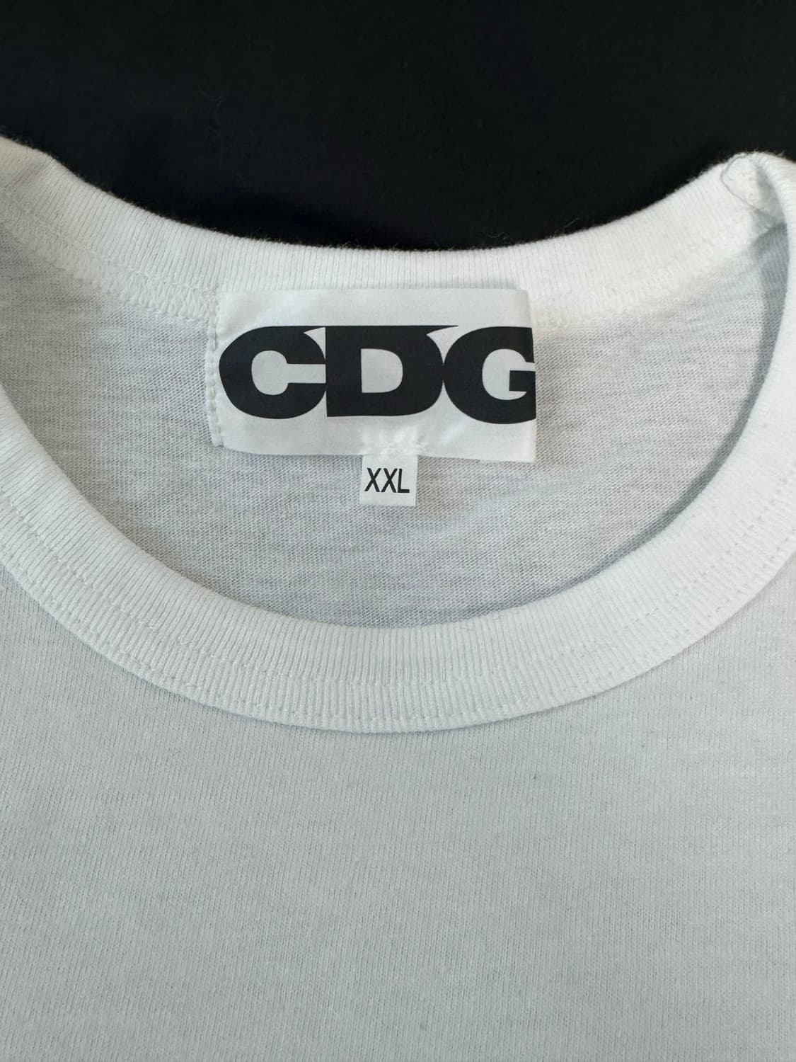 꼼데가르송 CDG 로고 반팔 티셔츠 화이트 XXL 상품이미지7