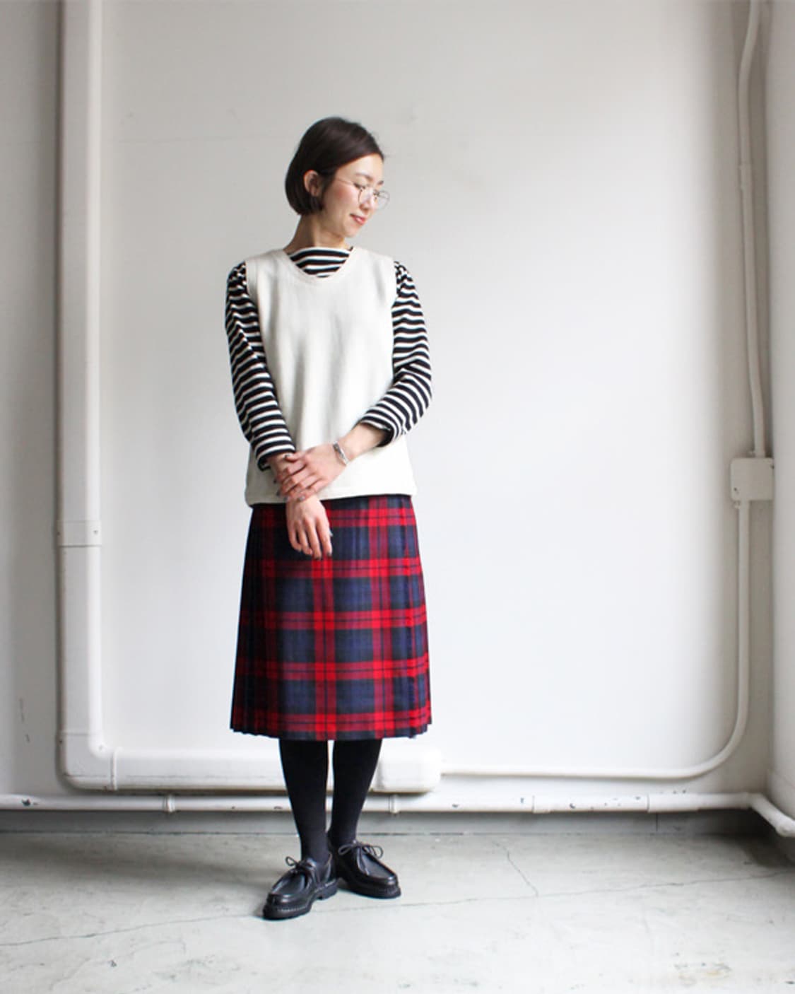 마일럿 maillot 멜튼 울 u넥 베스트 상품이미지7