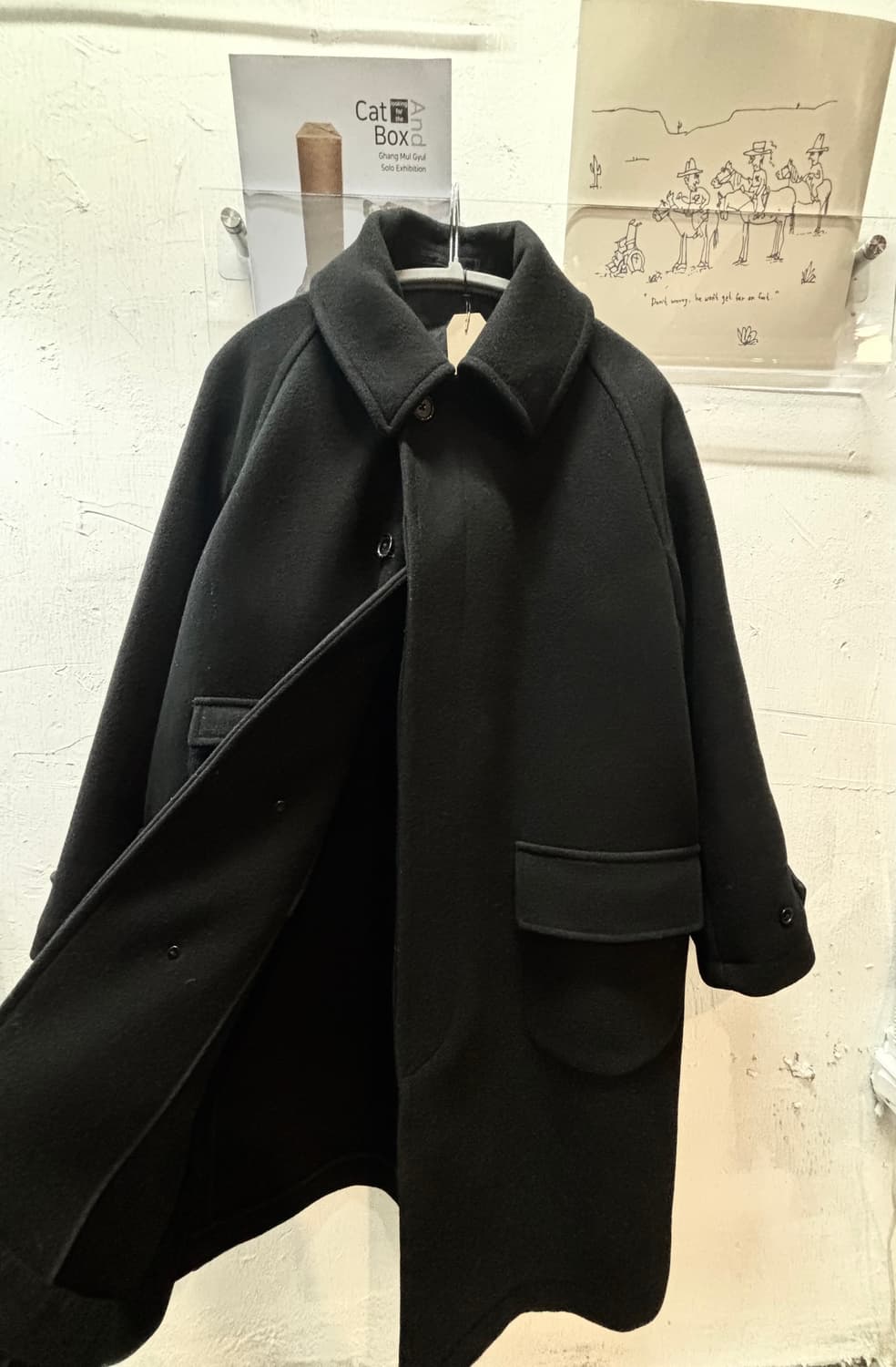 미니멀프로젝트 울 발마칸 트래블러 코트 블랙 상품이미지7