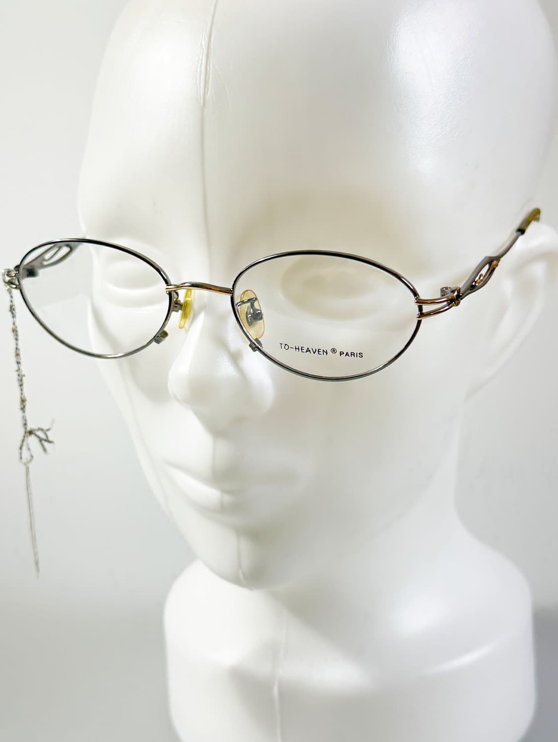 90s TO-HEAVEN PARIS 건메탈 슬림 오벌 빈티지 안경 상품이미지9