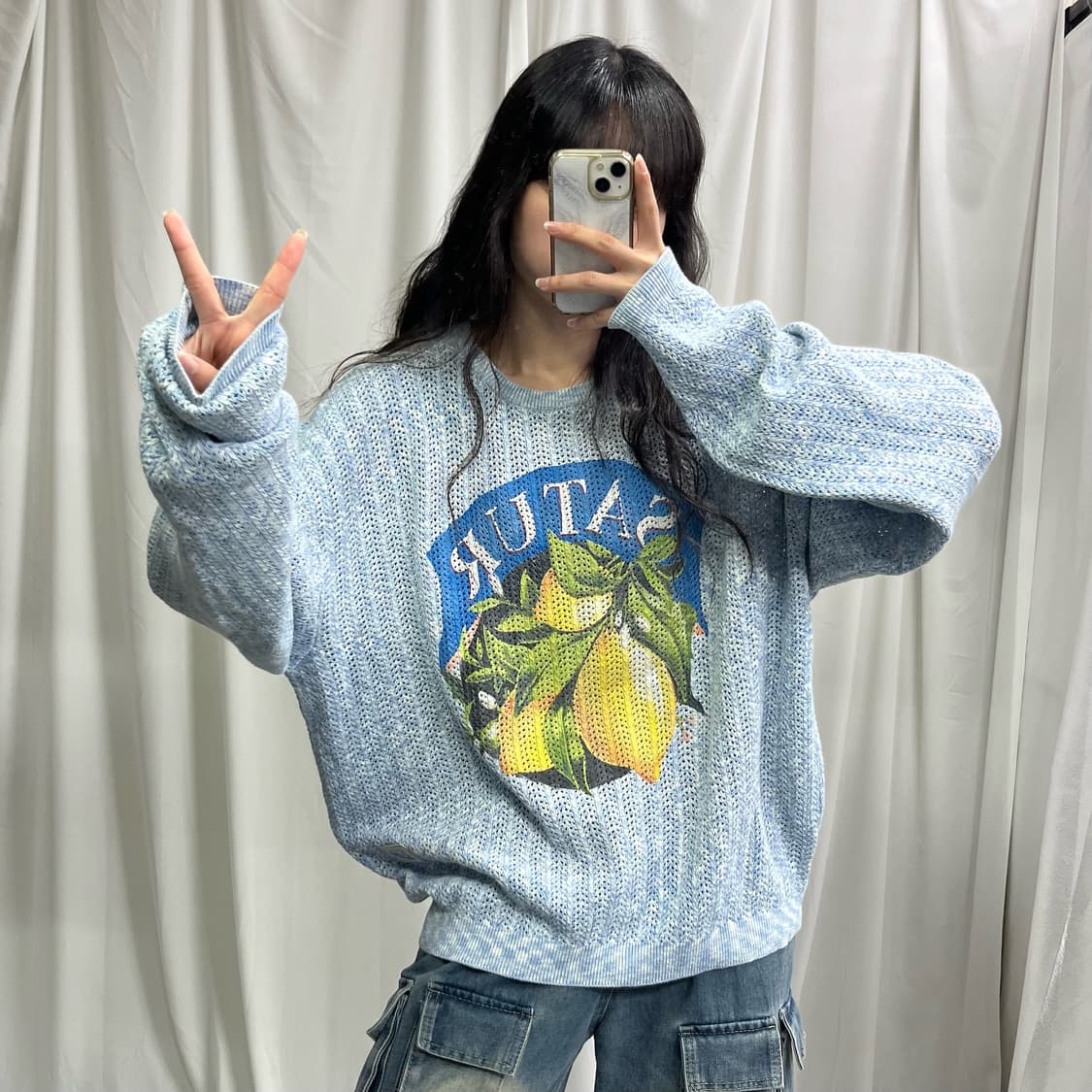 Satur coast citron natural mesh knit 상품이미지2