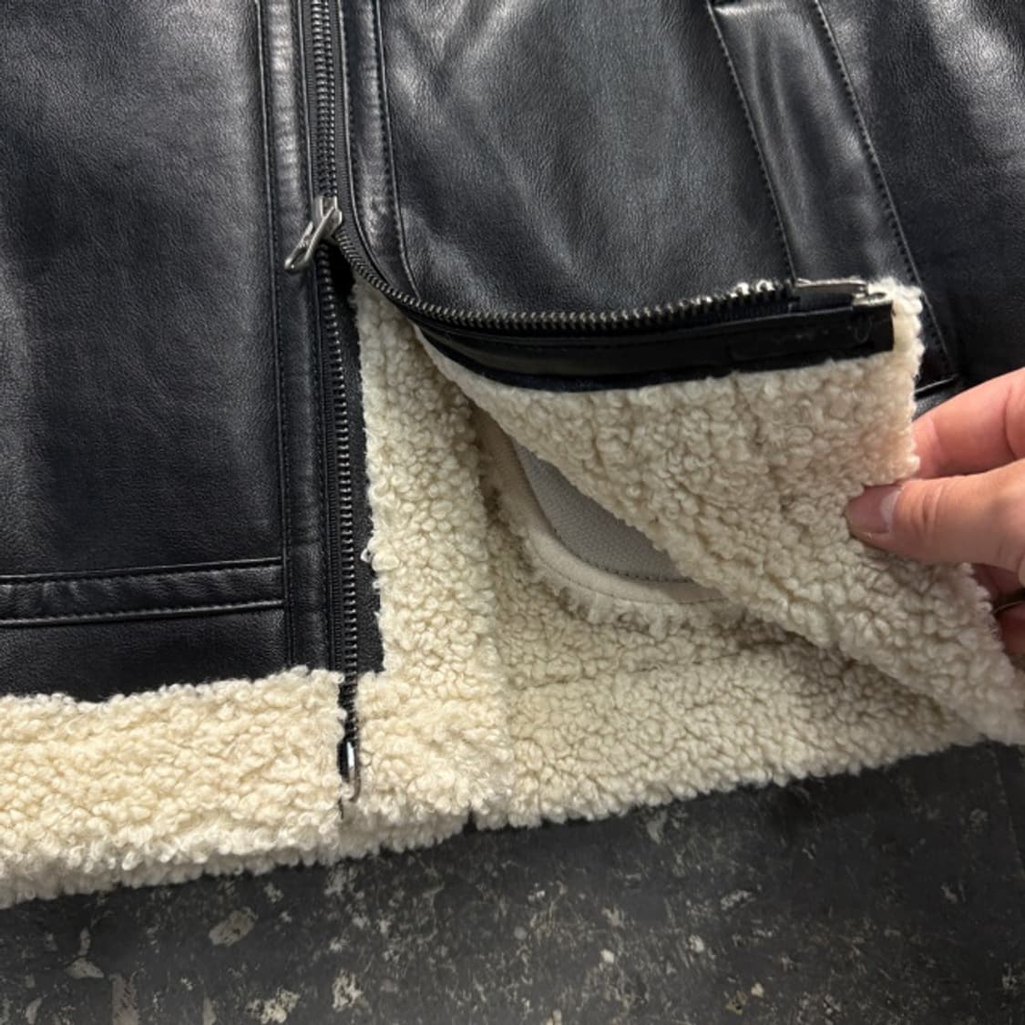 95 LEE 크롭 레더 무스탕 자켓  상품이미지3