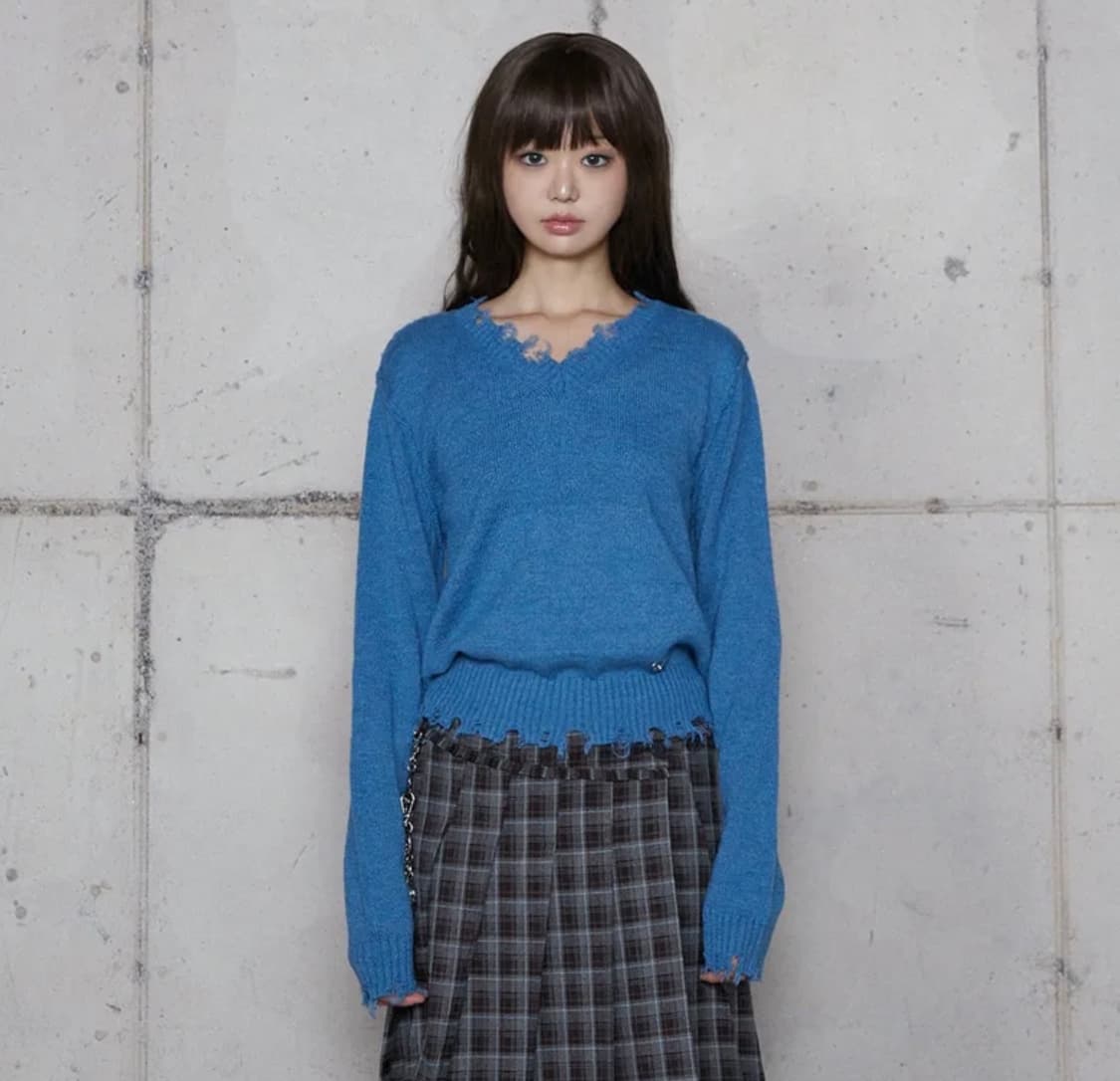 라라폭스 브이넥 니트 상품이미지1