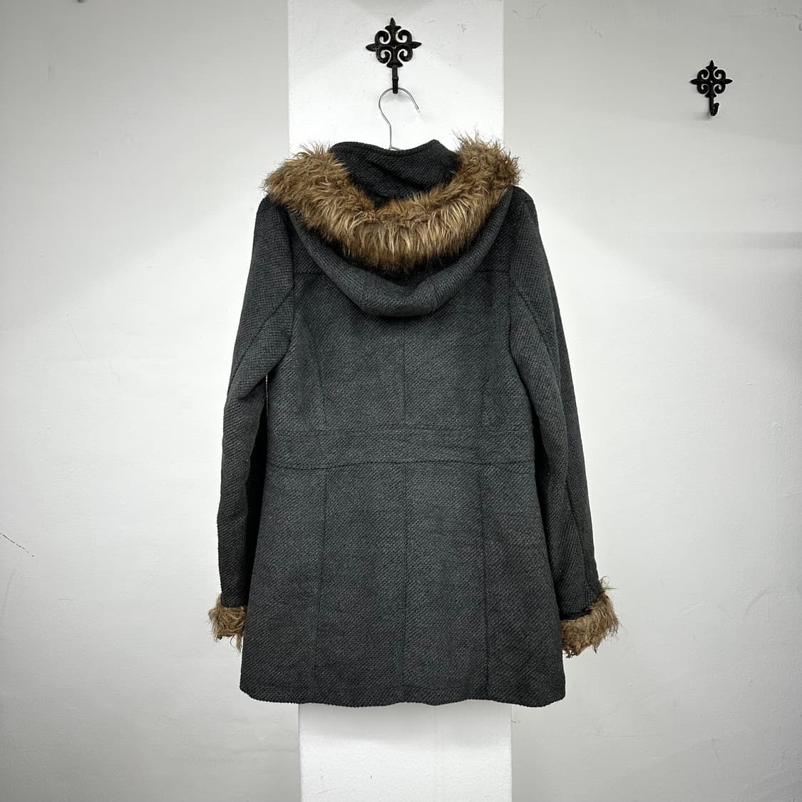 Grey fur parka jacket  상품이미지4