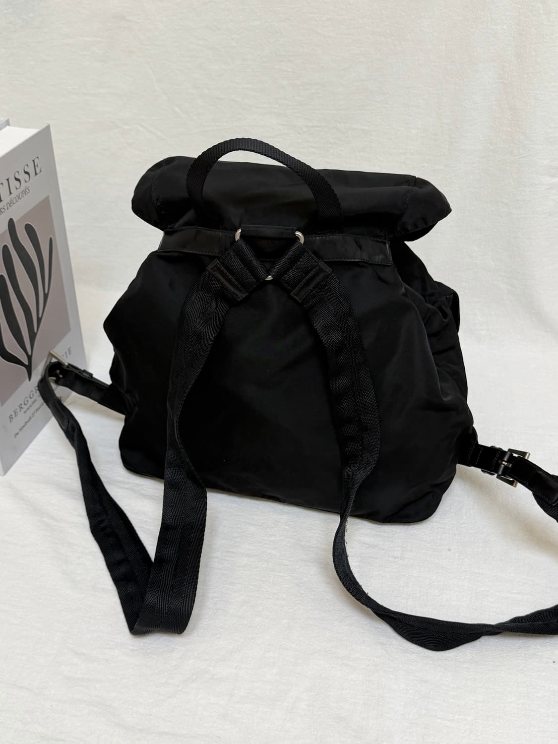 정품 프라다 나일론 블랙 투포켓 백팩 상품이미지7