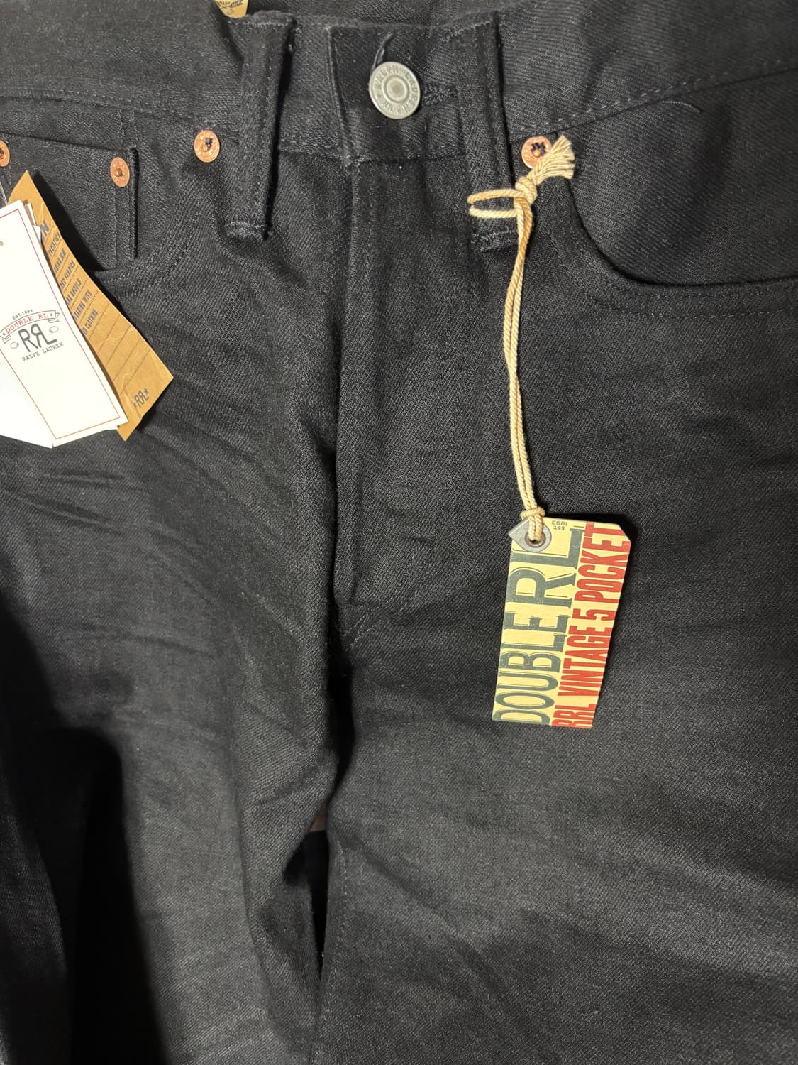 더블알엘 [빈티지 파이브 포켓] 블랙온블랙 30/30 상품이미지4