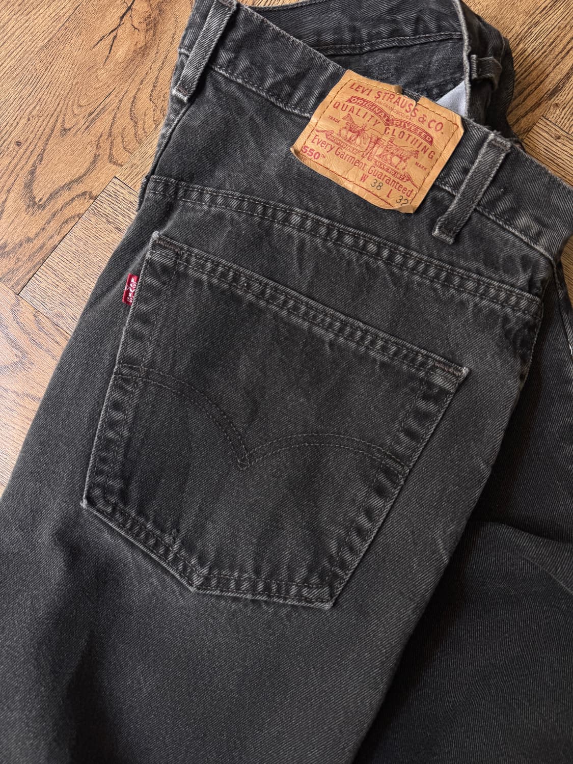 [38]90's 리바이스 550 Made in USA 흑청 데님 팬츠 상품이미지5